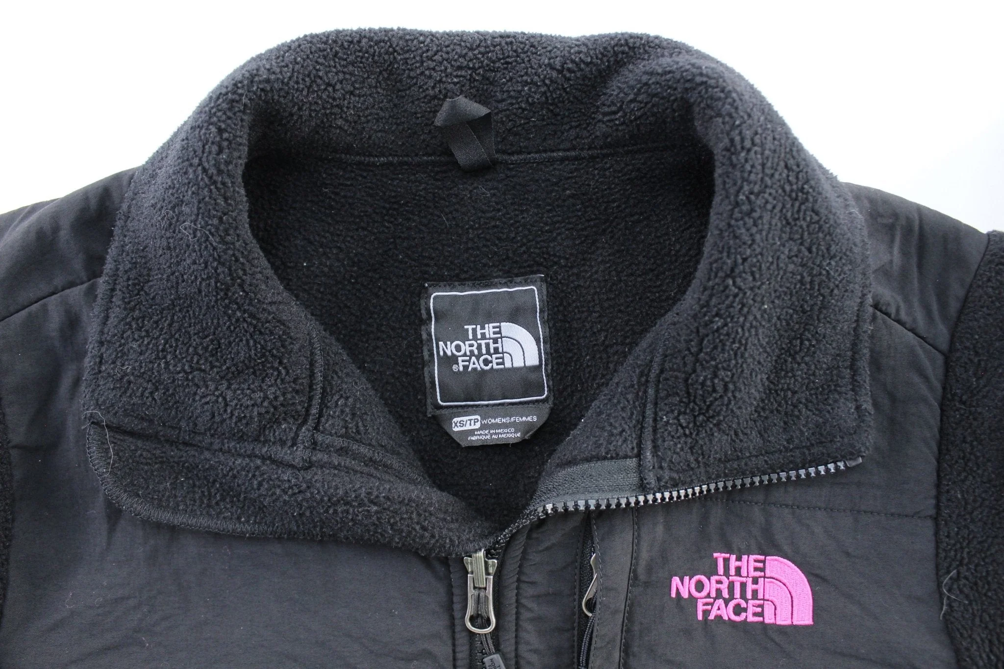 Women's The North Face Embroidered Logo Black & Pink Zip Up Jacket - Image 3