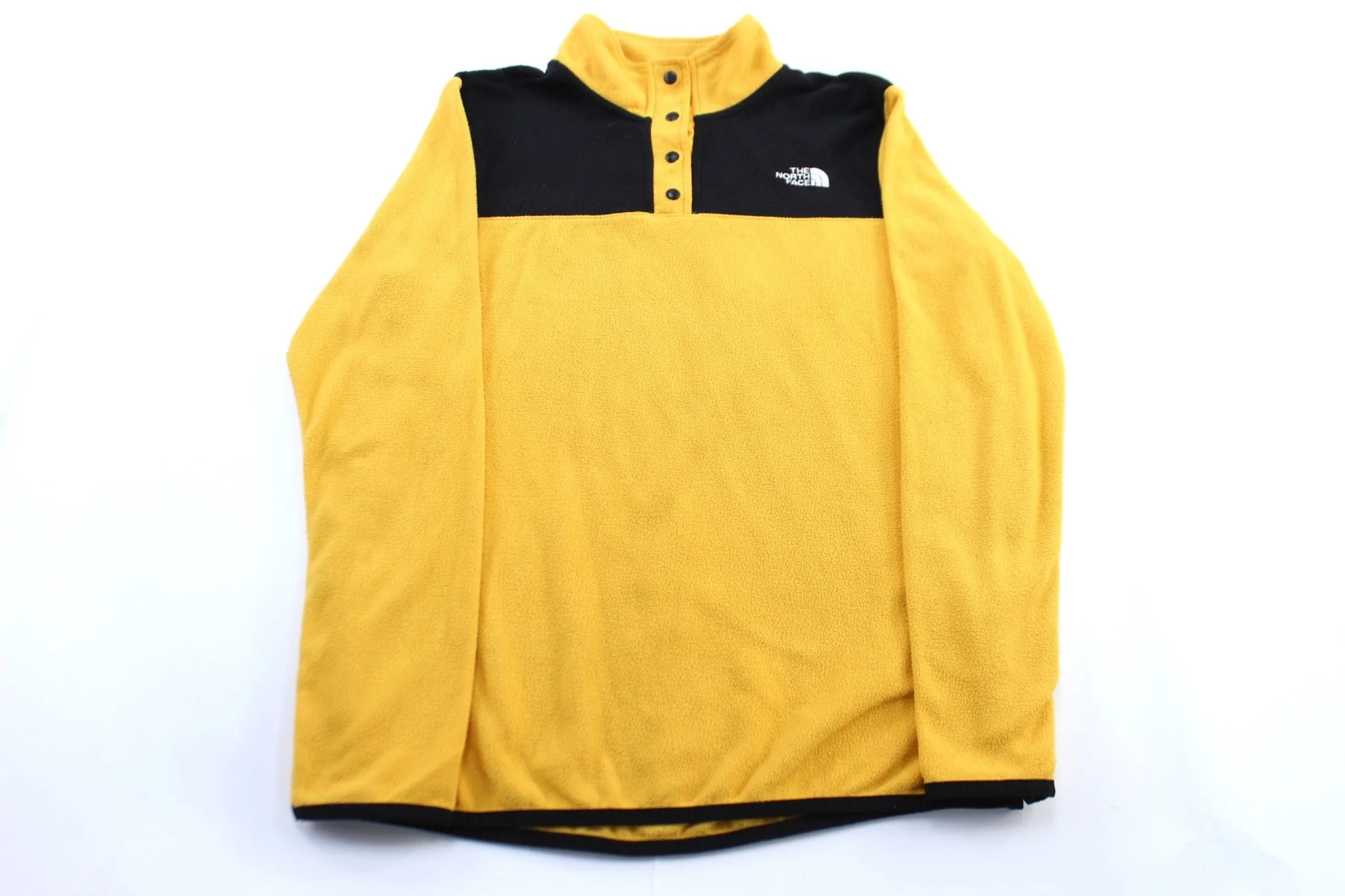 Women's The North Face Embroidered Logo Black & Yellow Fleece Pullover