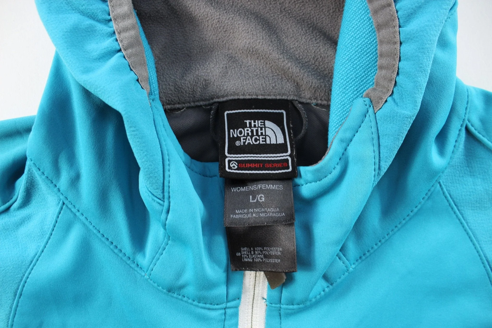 Women's The North Face Embroidered Logo Blue Zip Up Jacket - Image 3