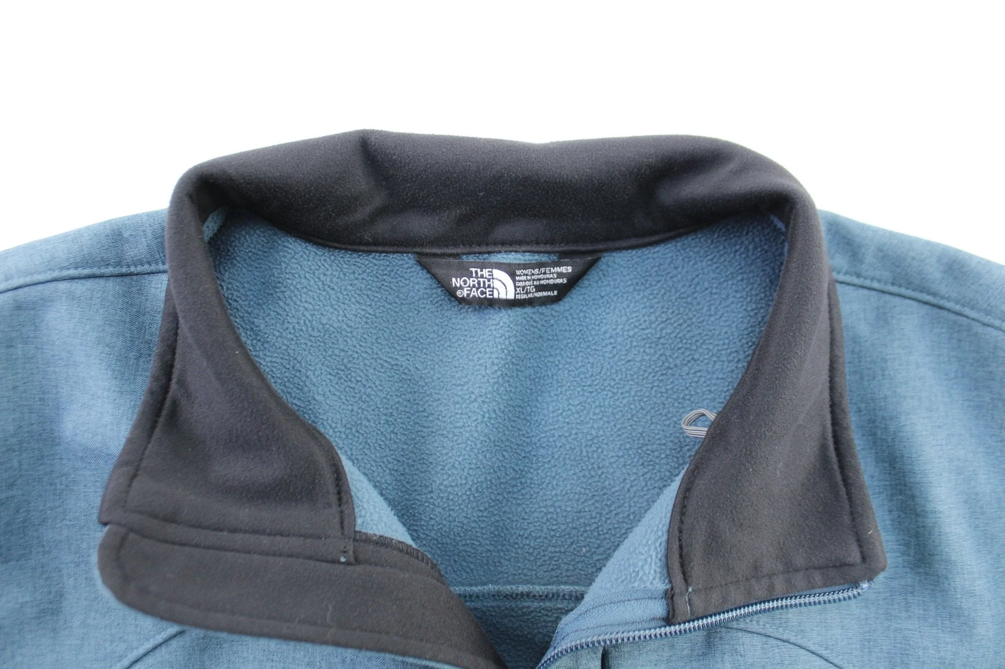 Women's The North Face Embroidered Logo Blue Zip Up Jacket - Image 3