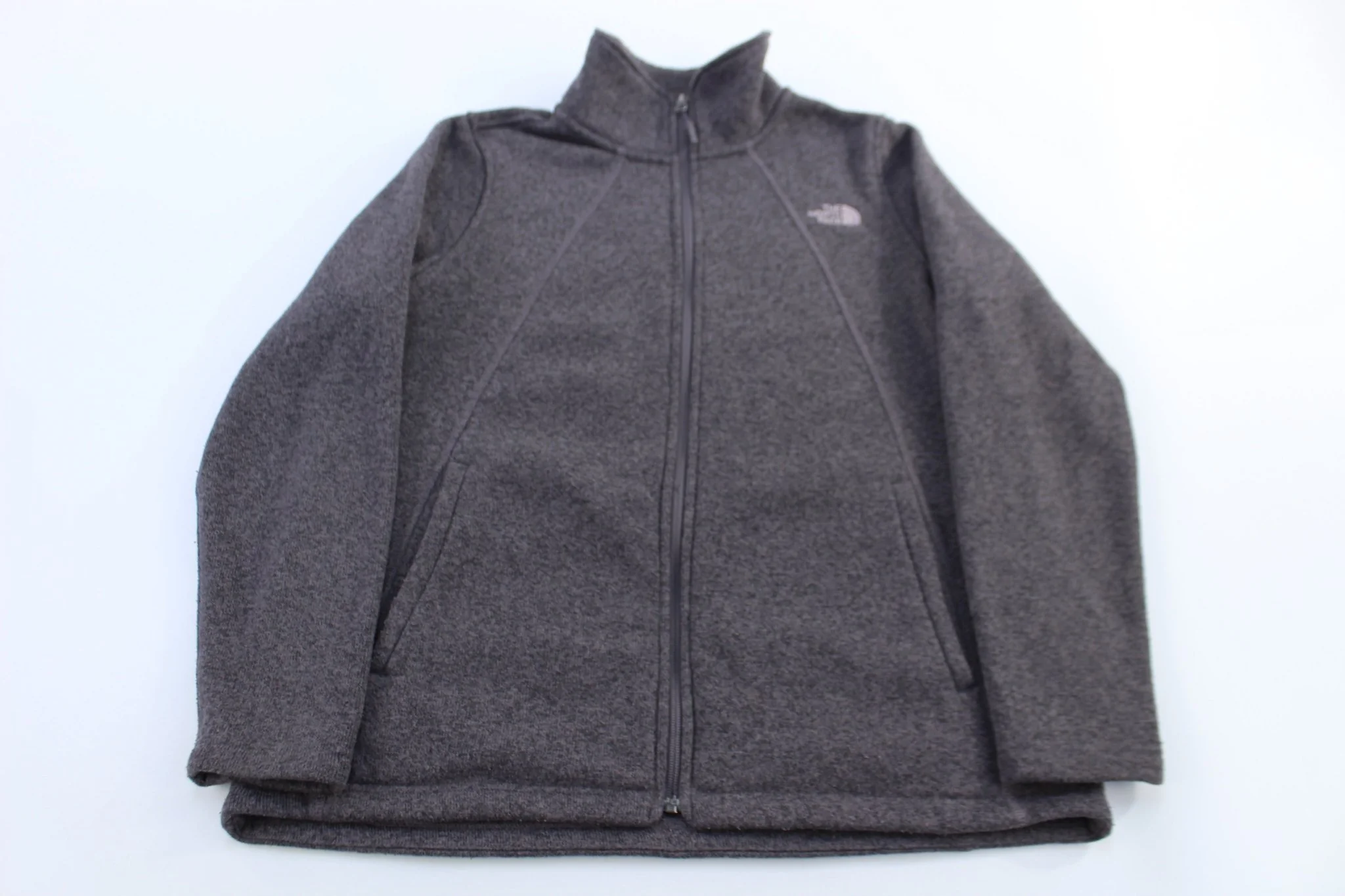 Women's The North Face Embroidered Logo Grey Full Zip Sweater