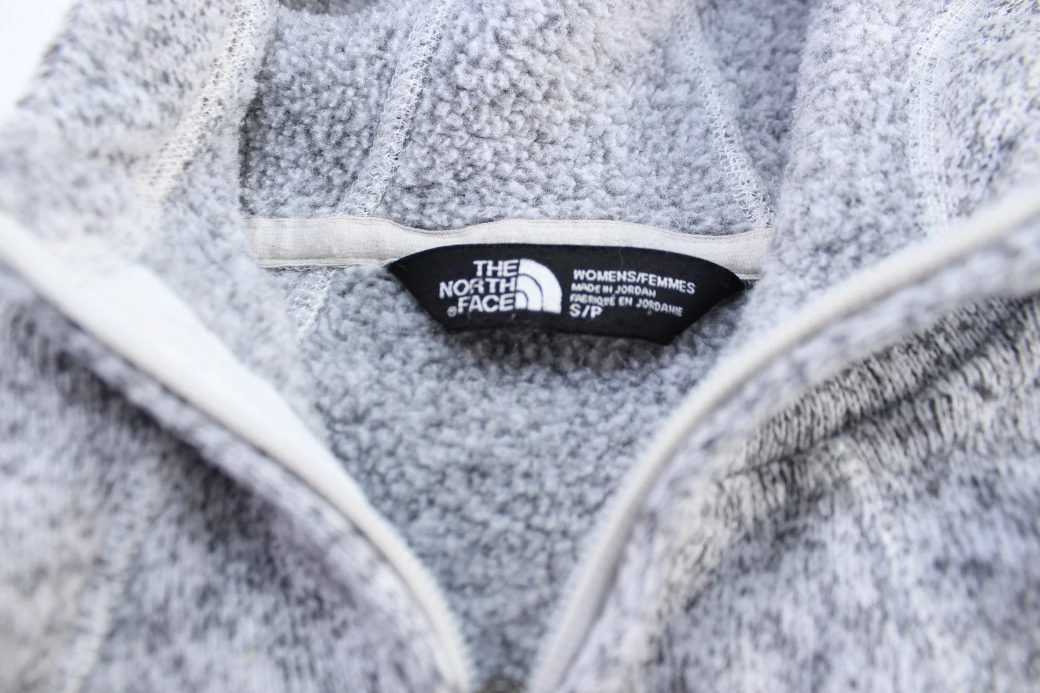 Women's The North Face Embroidered Logo Grey Zip Up Jacket - Image 3