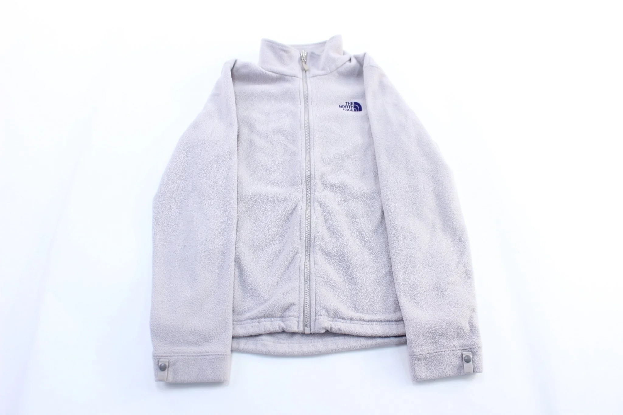 Women's The North Face Embroidered Logo Light Grey Zip Up Jacket