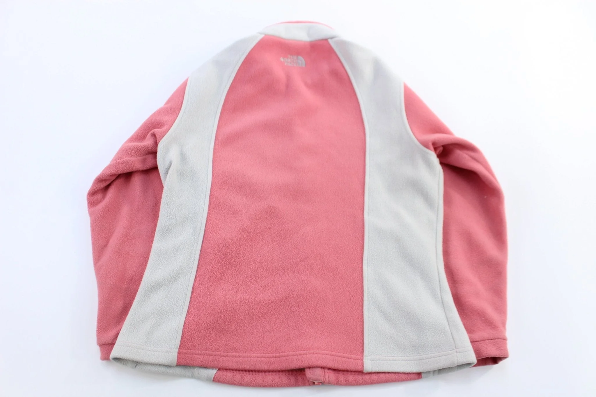 Women's The North Face Embroidered Logo Pink & Grey Full Zip Jacket - Image 3