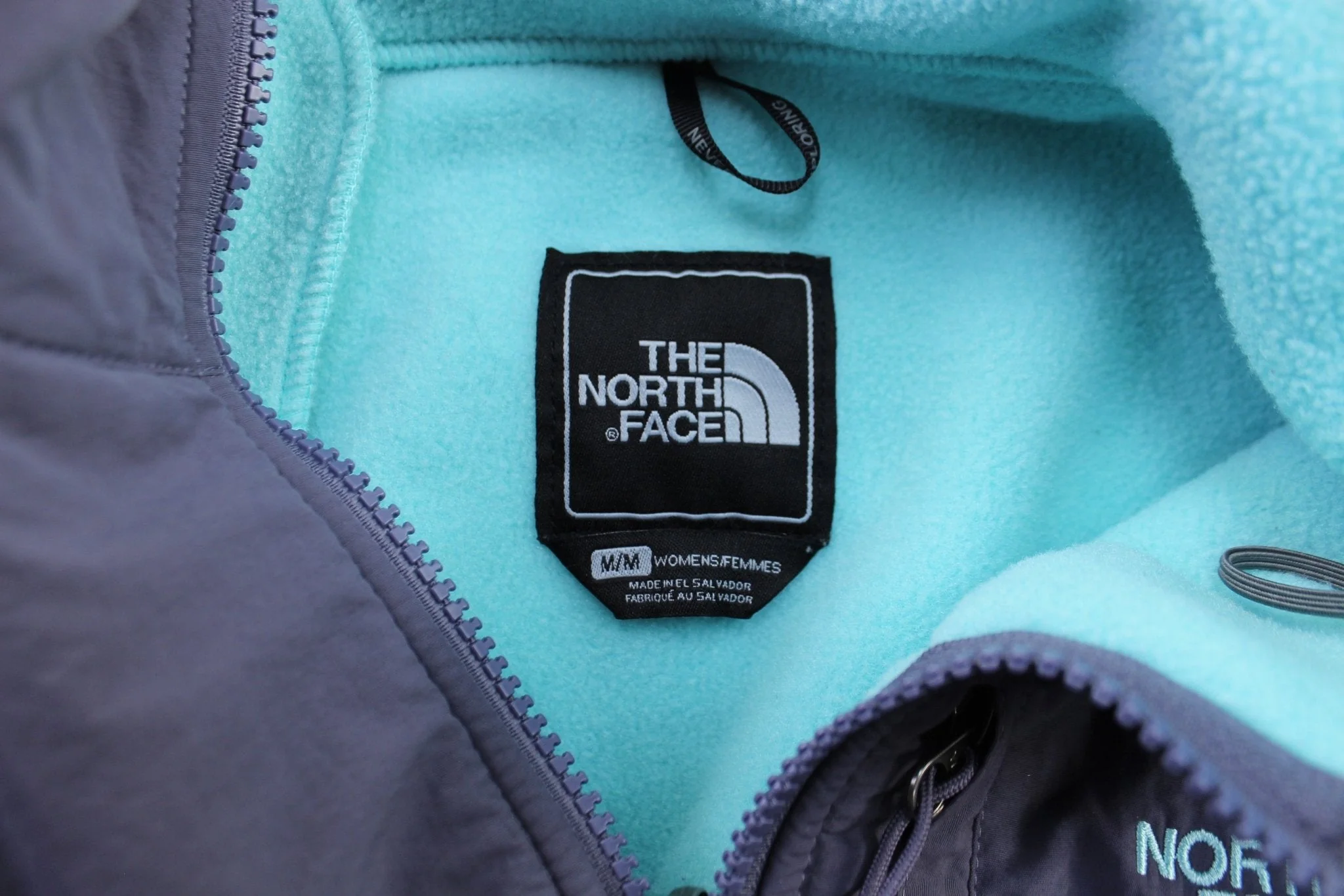 Women's The North Face Embroidered Logo Blue Zip Up Jacket - Image 3