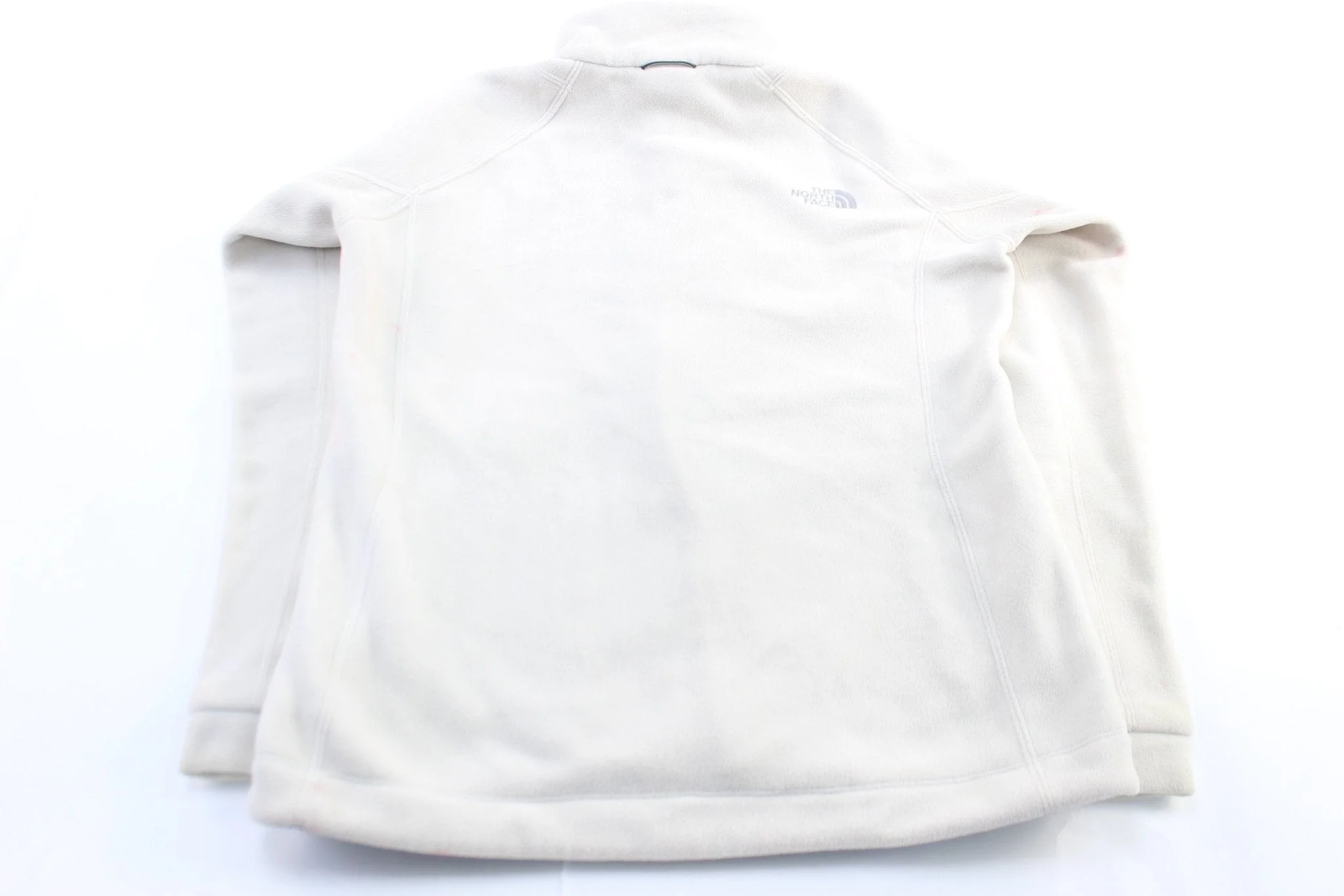 Women's The North Face Embroidered Logo White Fleece Zip Up Jacket - Image 2