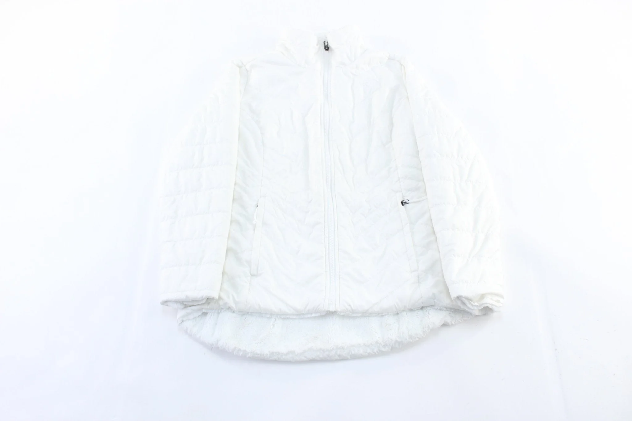 Women's The North Face Embroidered Logo White Reversible Zip Up Jacket - Image 3