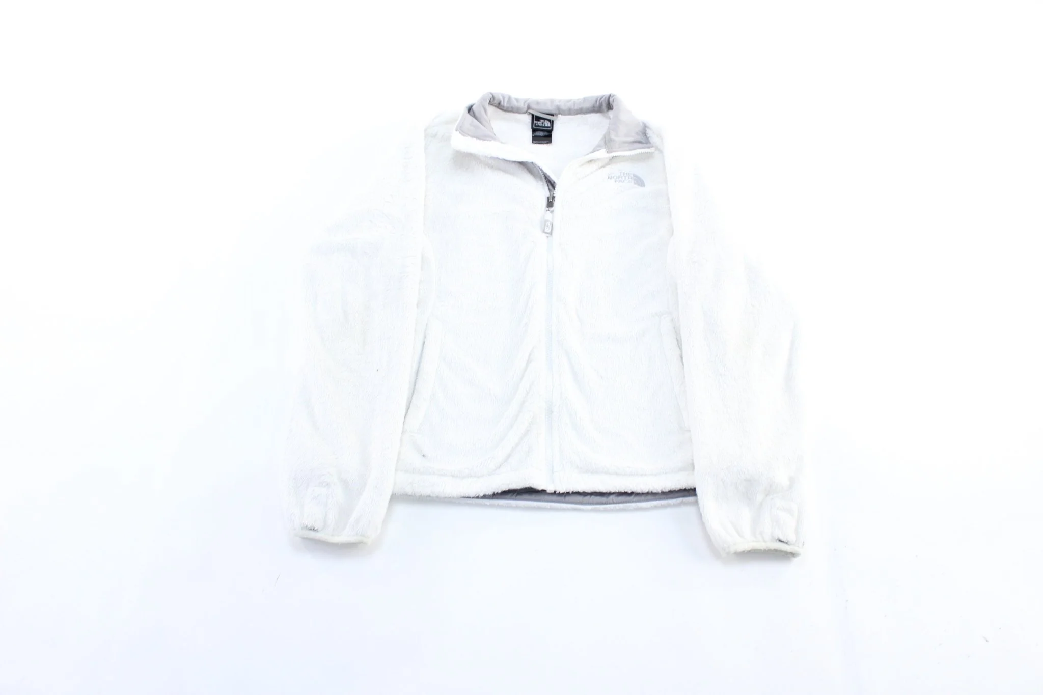 Women's The North Face Embroidered Logo White Zip Up Jacket