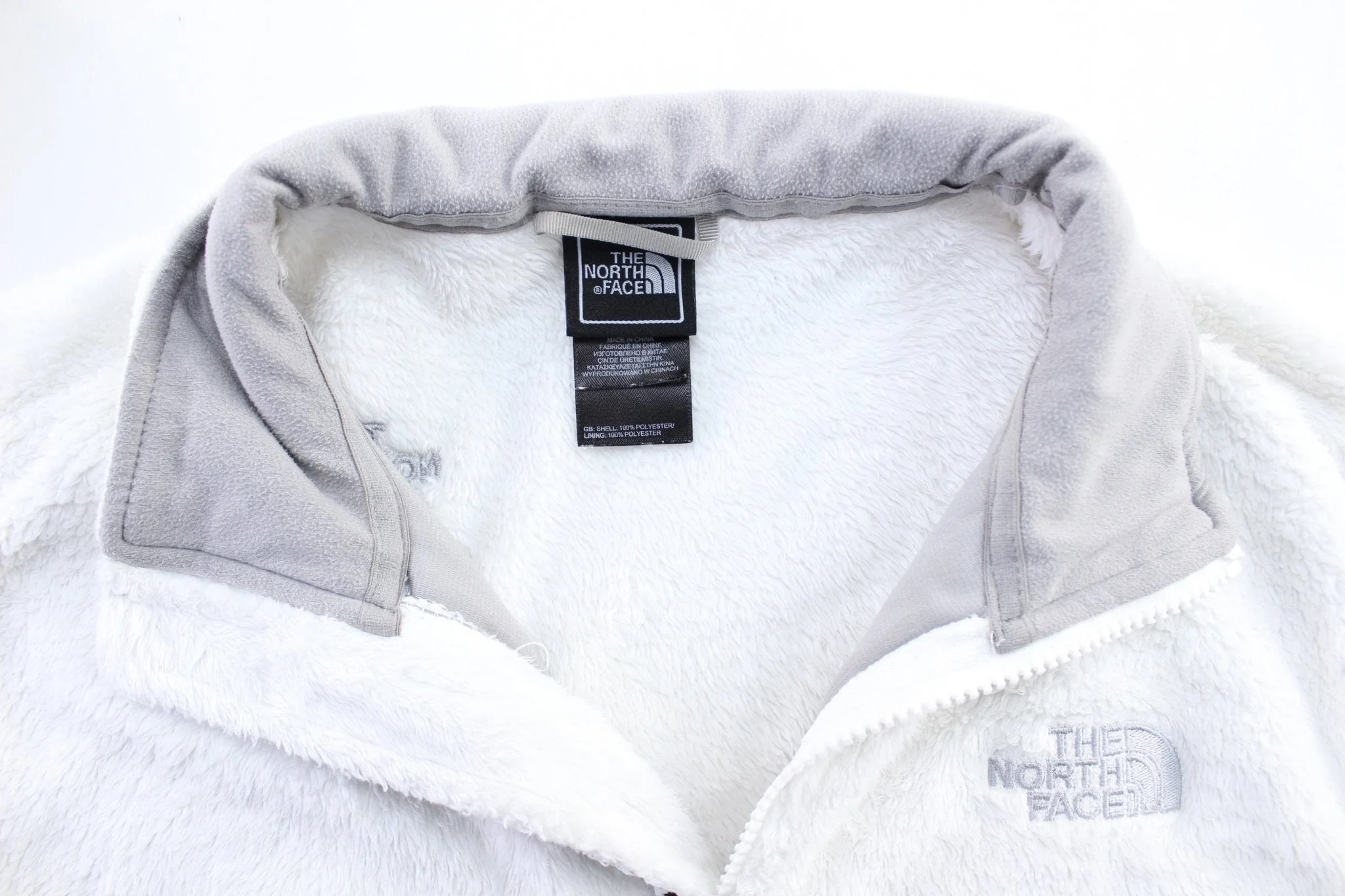 Women's The North Face Embroidered Logo White Zip Up Jacket - Image 3