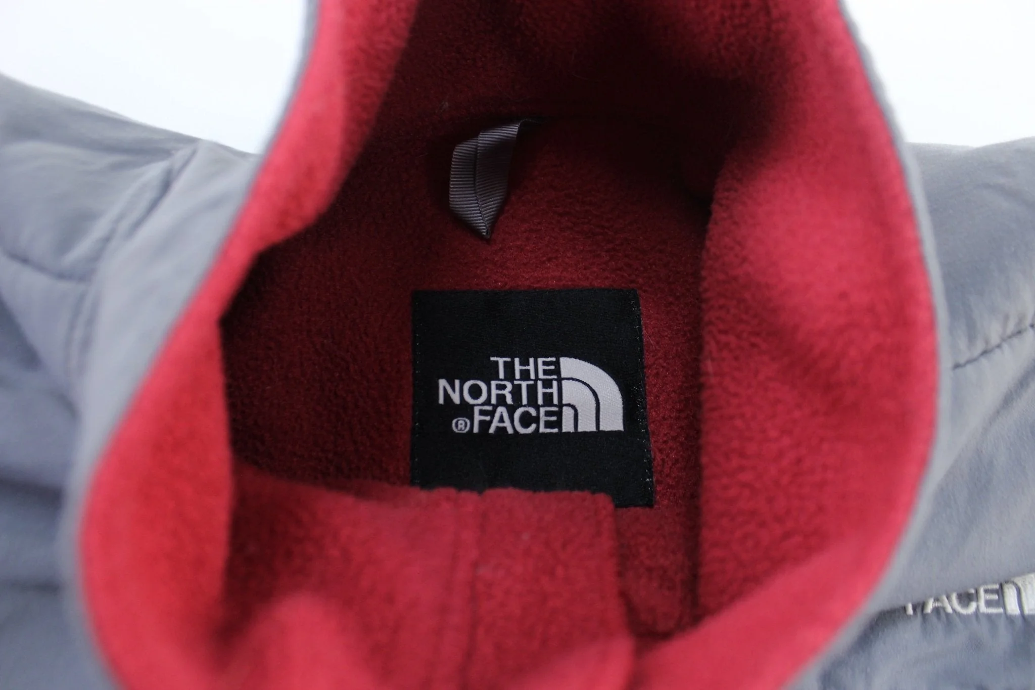 Women's The North Face Grey & Red Fleece Jacket - Image 3