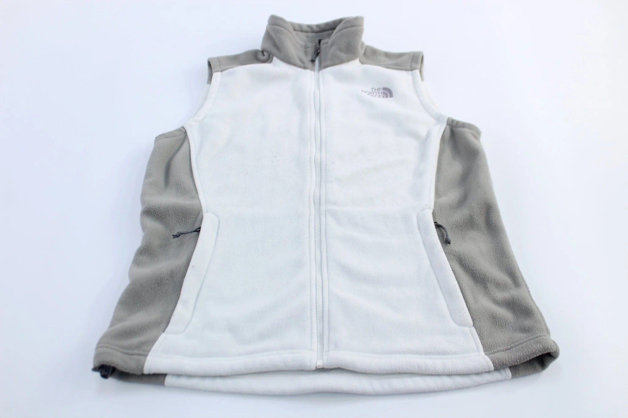 Women's The North Face Grey & White Fleece Zip Up Jacket