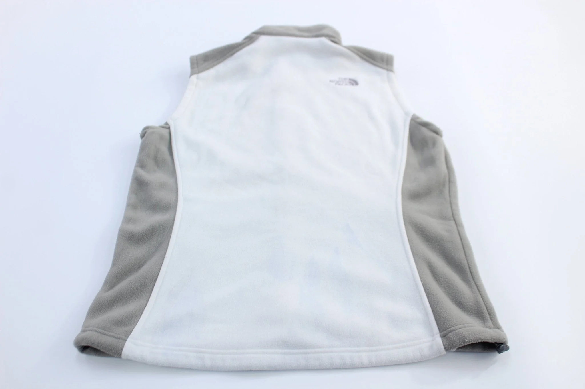Women's The North Face Grey & White Fleece Zip Up Jacket - Image 2