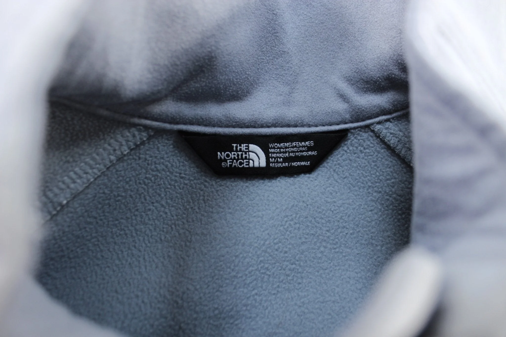 Women's The North Face Logo Light Grey Zip Up Jacket - Image 3