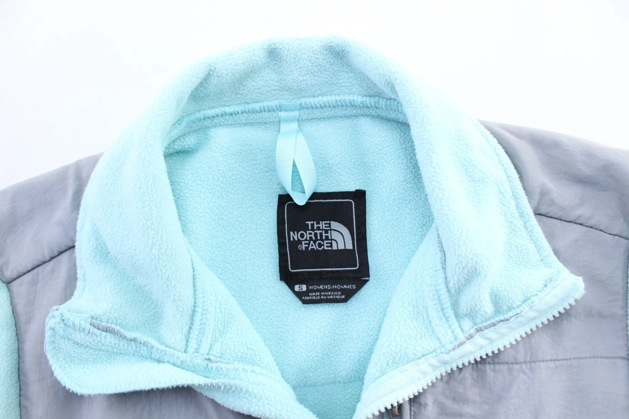 Women's The North Face Blue & Grey Fleece Zip Up Jacket - Image 3