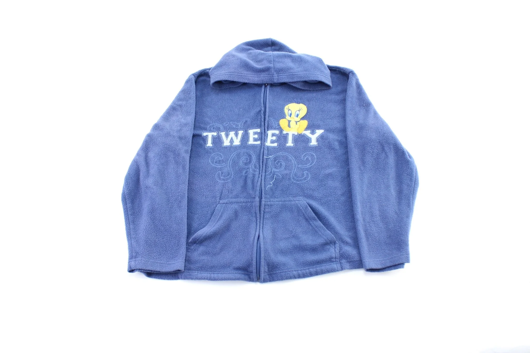Women's Tweety Embroidered Fleece Zip Up Hoodie