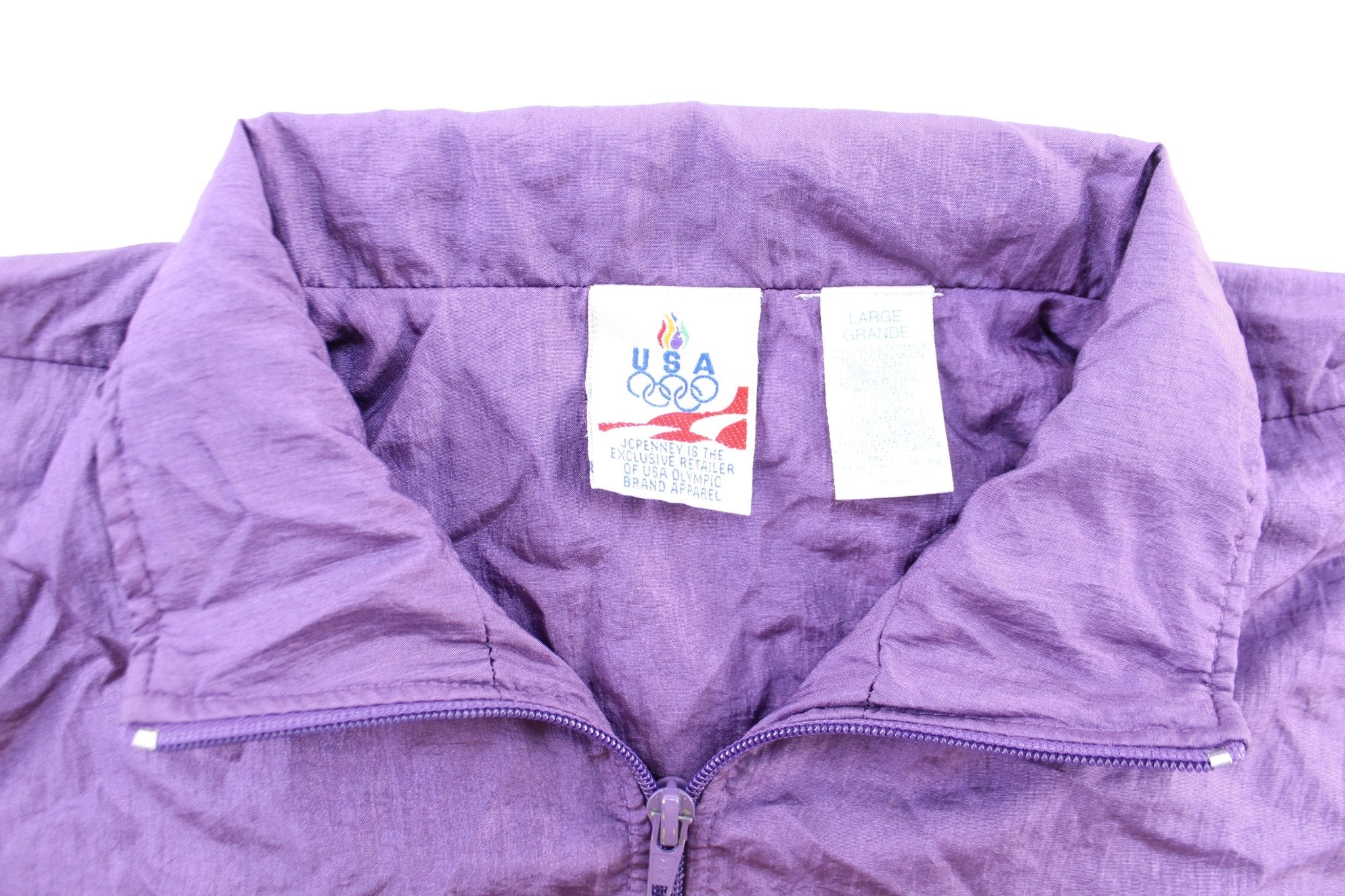 Women's USA Olympic Embroidered Logo Purple Zip Up Jacket - Image 3