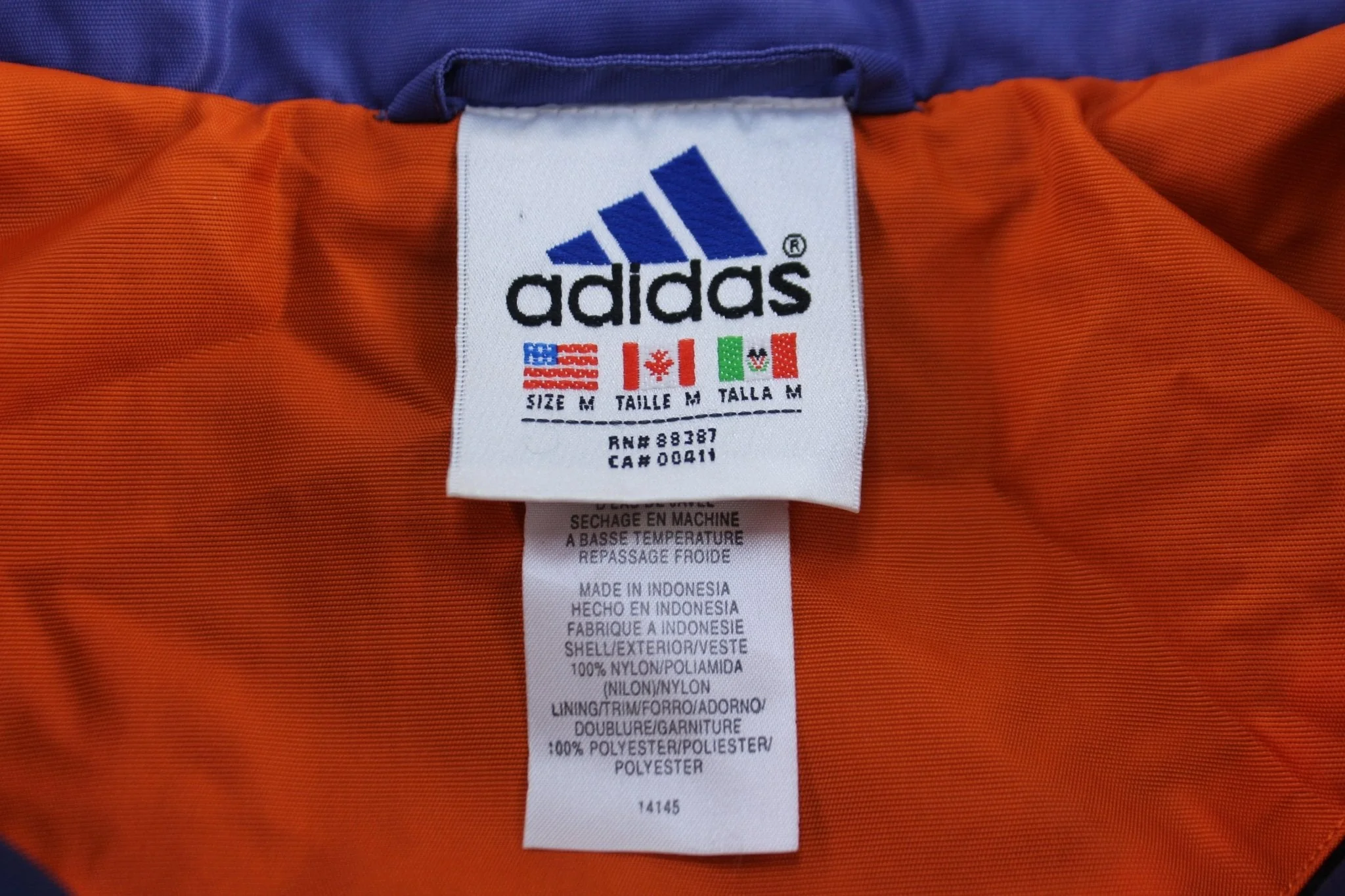 Women's Vintage Adidas Embroidered Logo Blue Striped Zip Up Jacket - Image 3