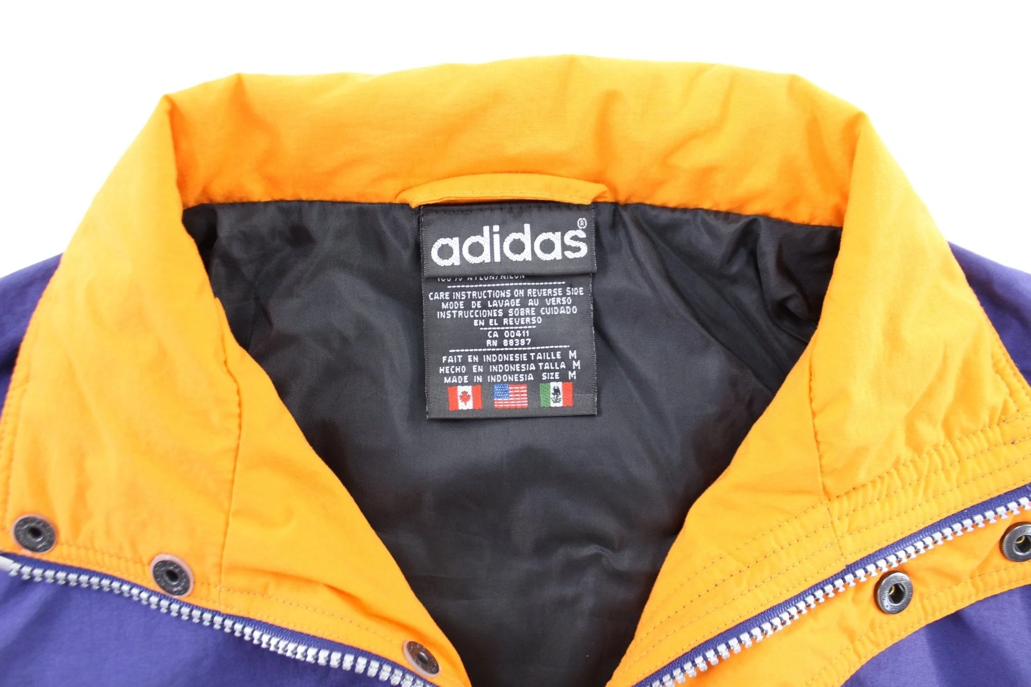 Women's Vintage Adidas Purple & Orange Windbreaker Jacket - Image 3