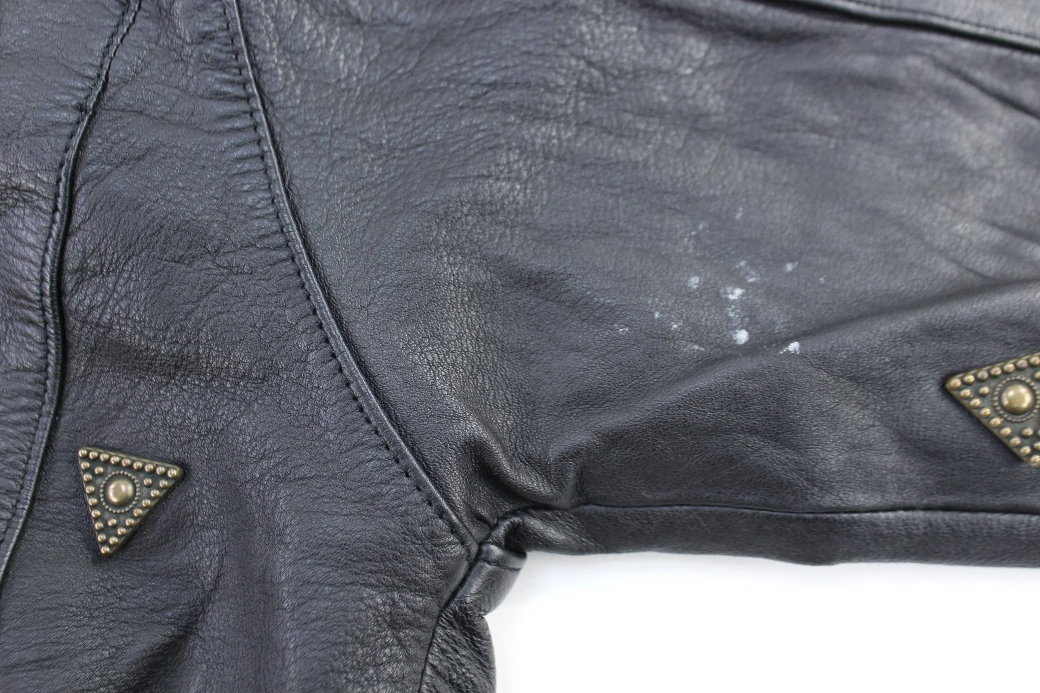 Women's Vintage Copper Key Leather Bomber Jacket - Image 3