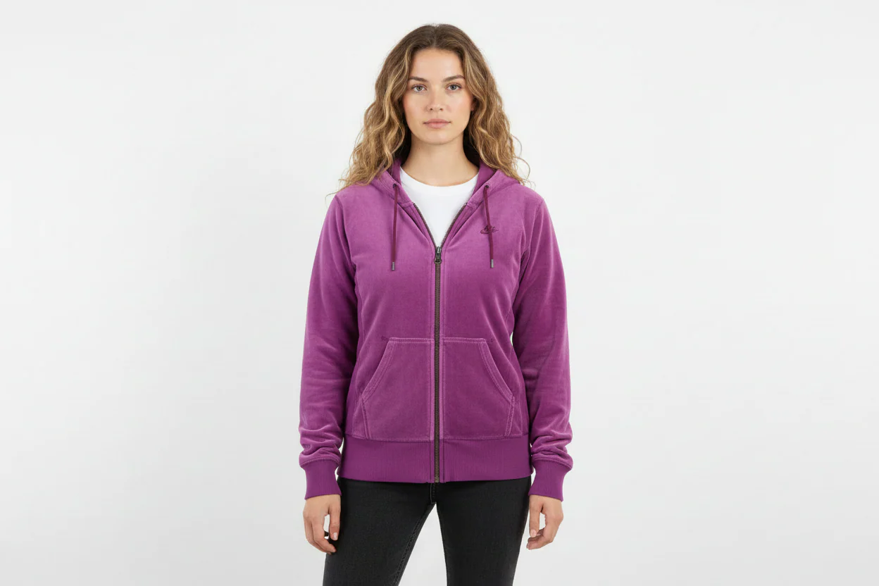 Women's Vintage Nike Purple Full Zip Sweater