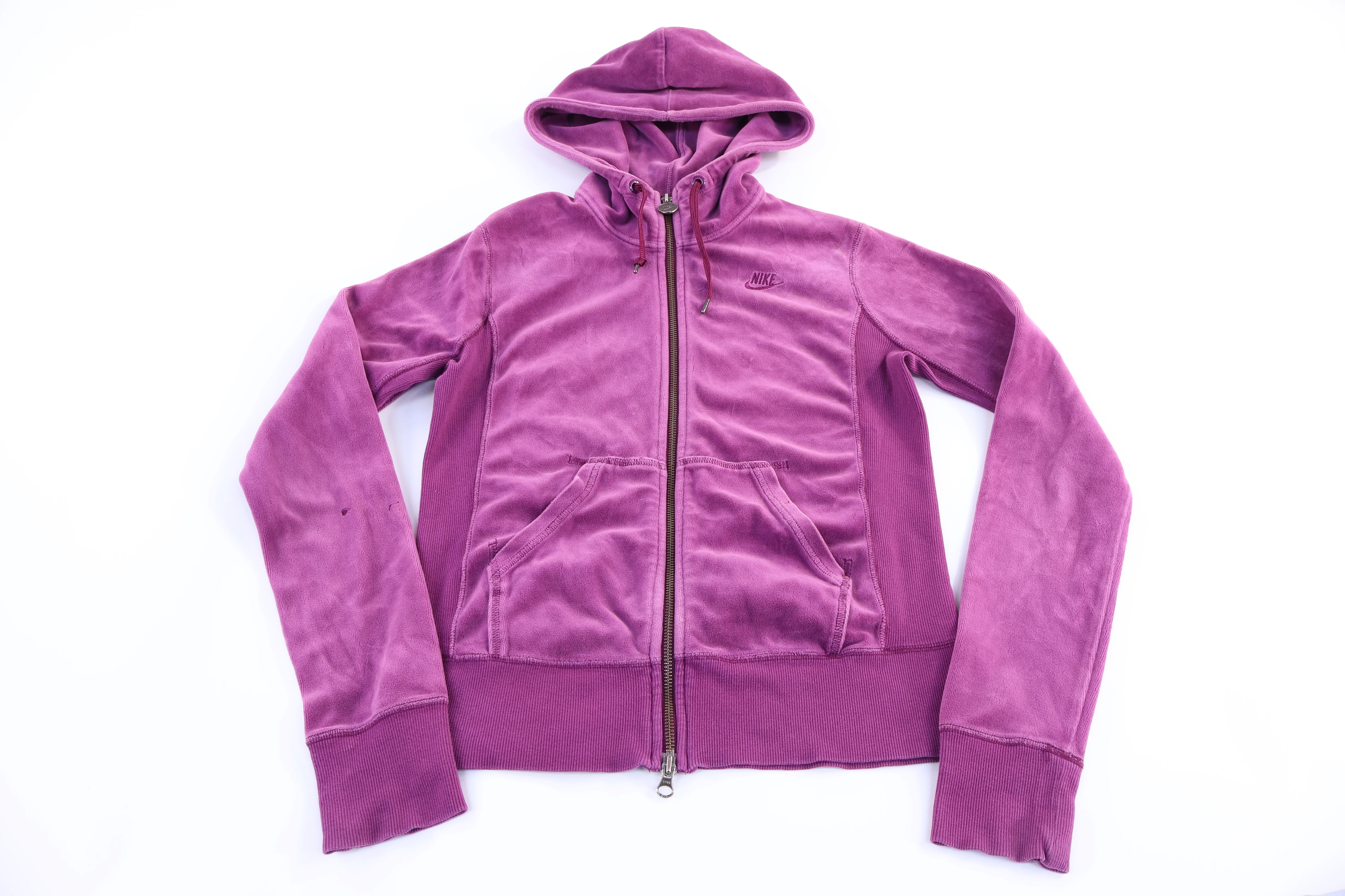 Women's Vintage Nike Purple Full Zip Sweater - Image 2