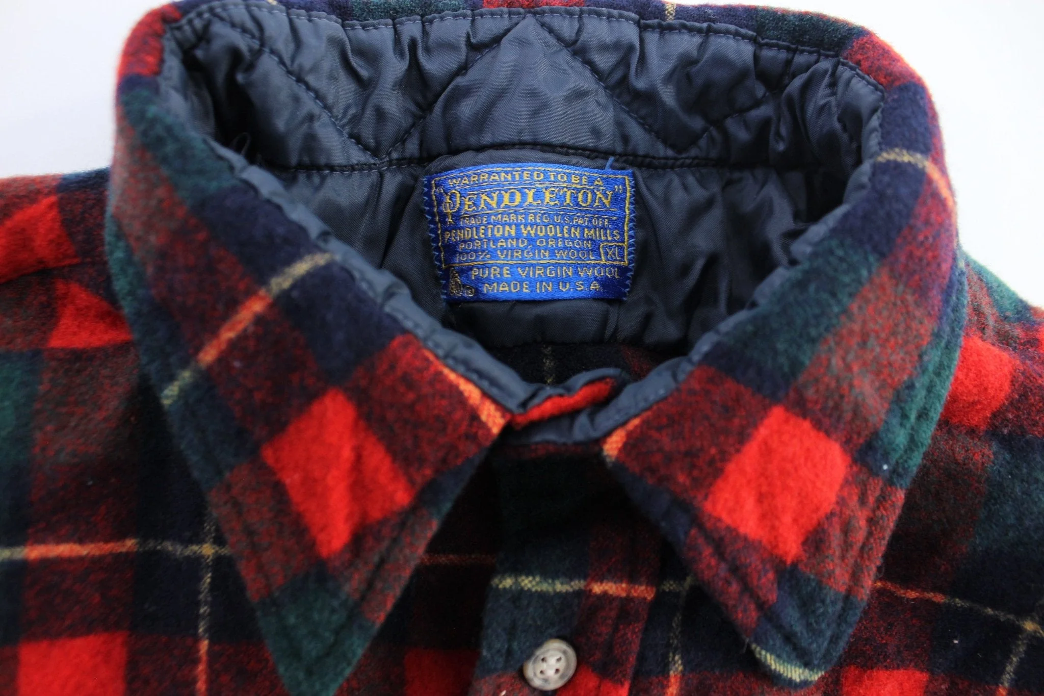 Women's Vintage Pendleton Woolen Mills Red & Green LS Button Down Shirt - Image 3