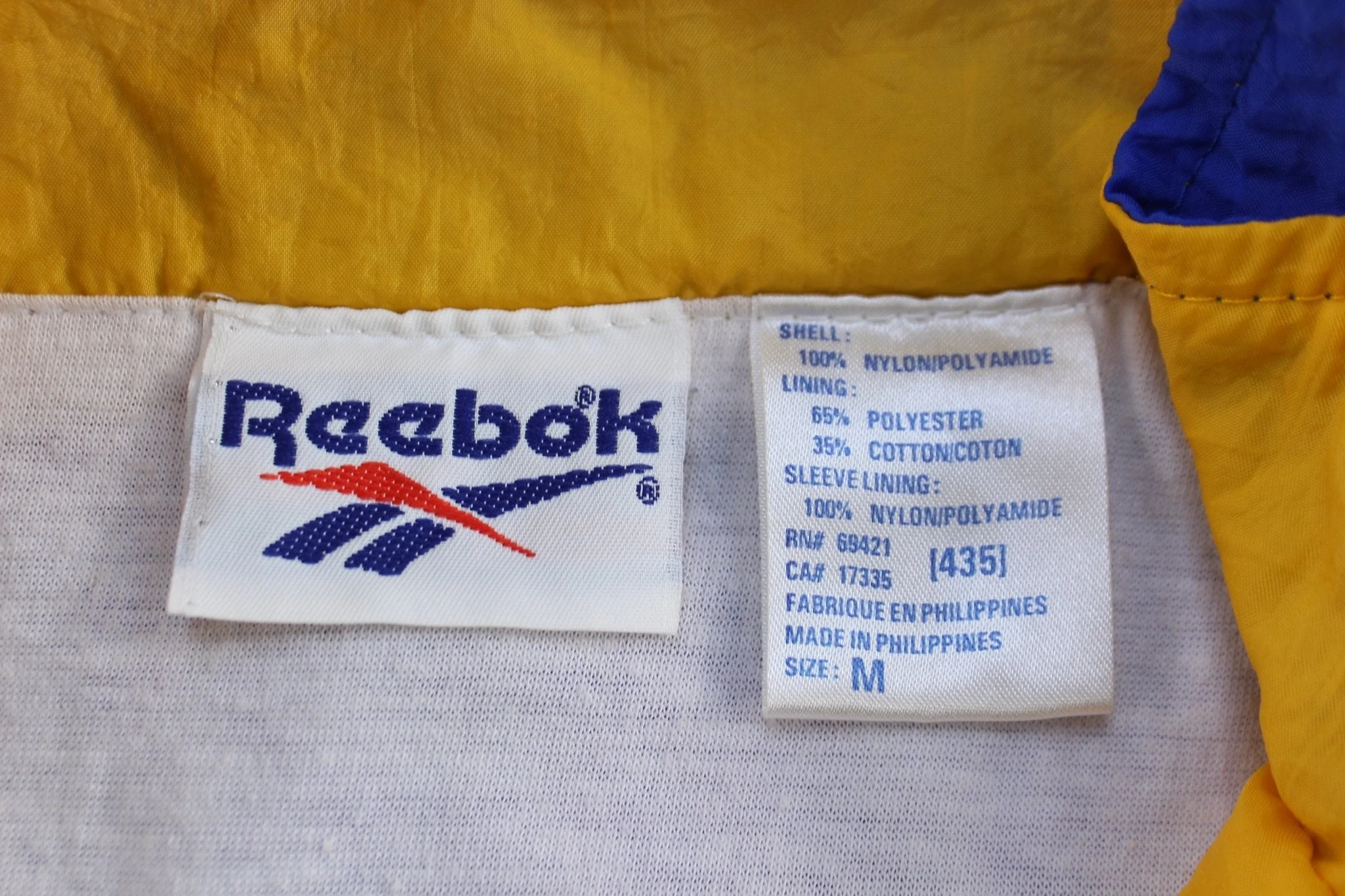 Women's Vintage Reebok Embroidered Logo Blue, Black, & Yellow Zip Up Jacket - Image 3