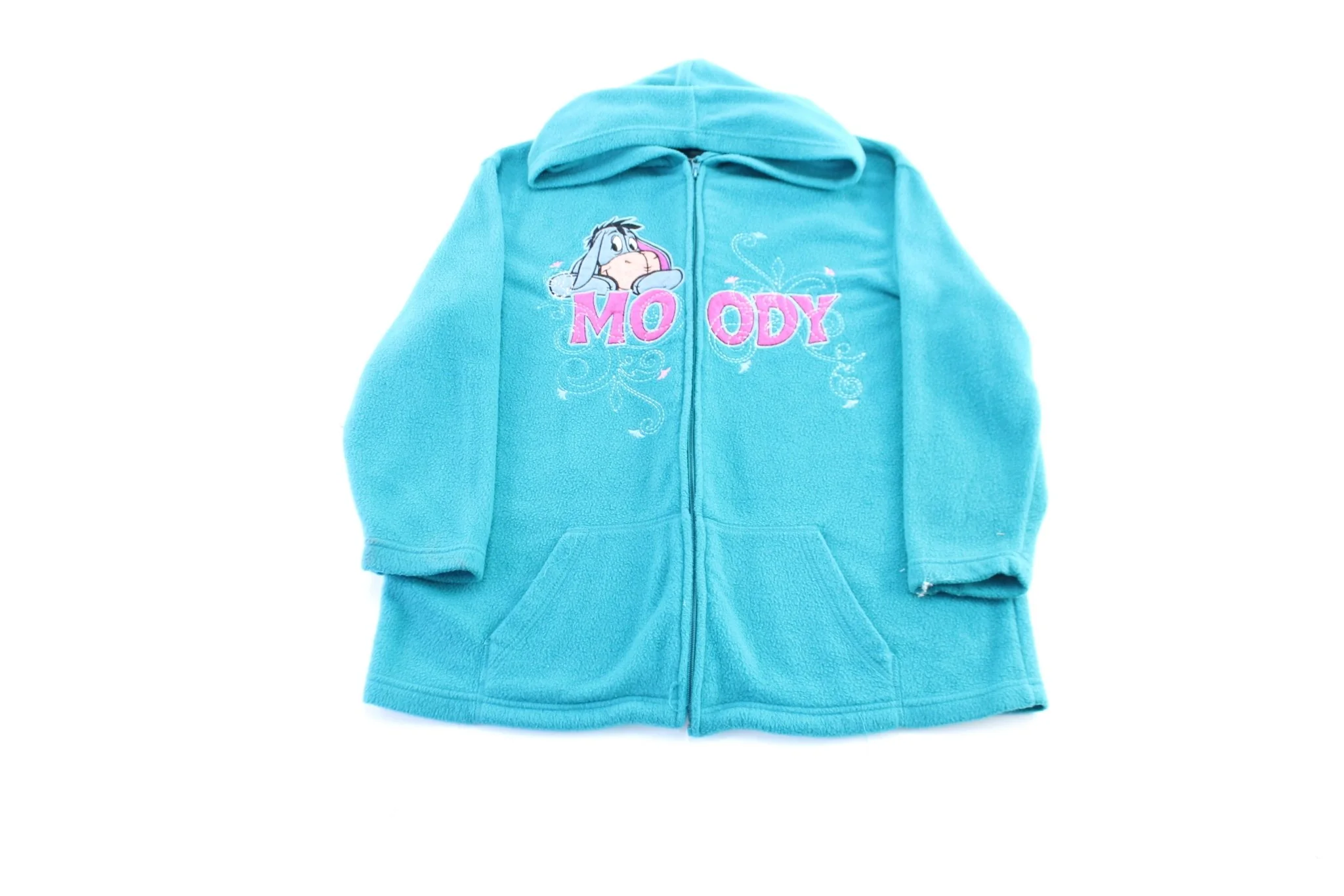 Women's Winnie the Pooh Embroidered Eeyore Fleece Zip Up Hoodie