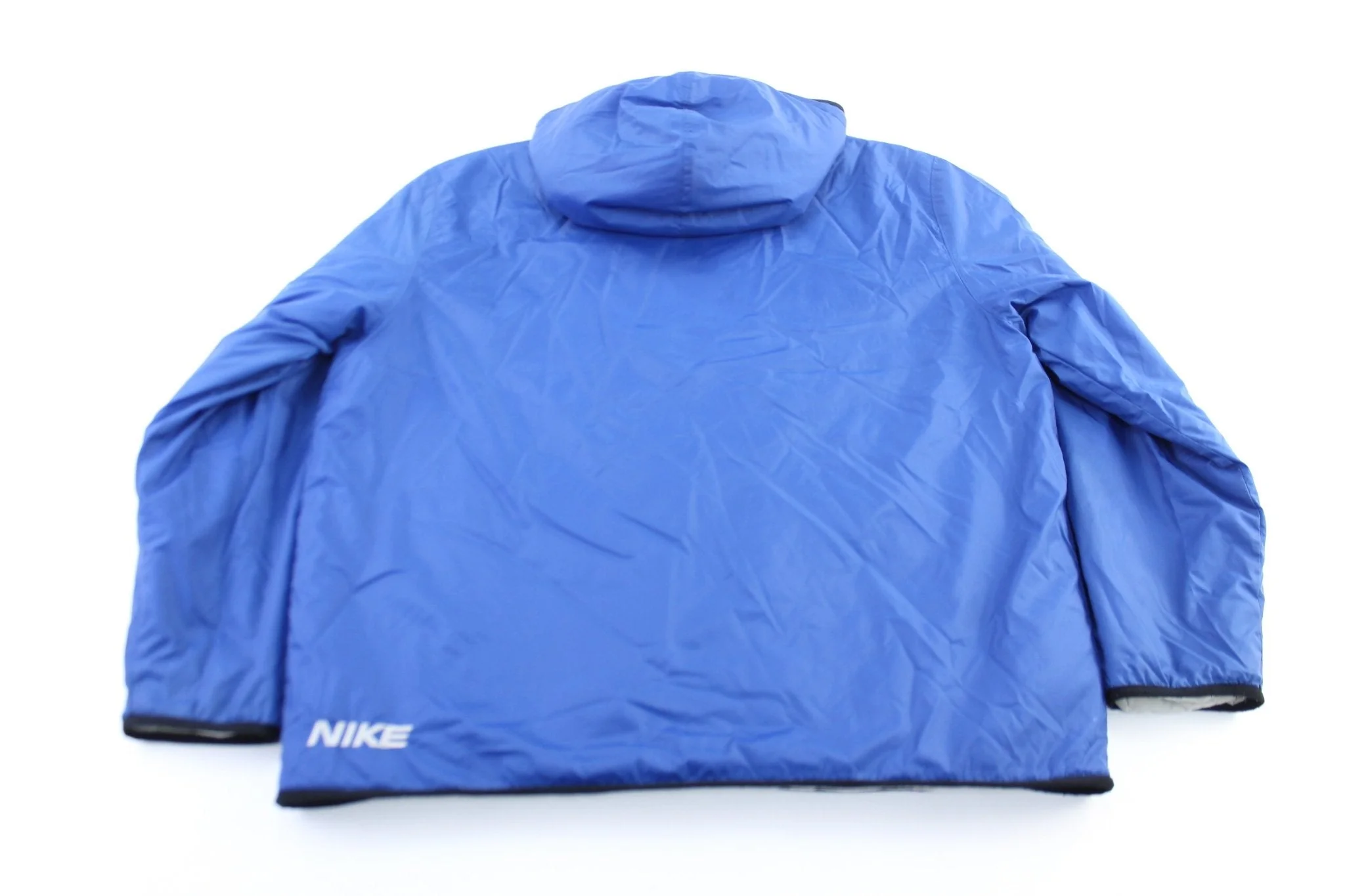 Women's Y2K Nike Embroidered Logo Blue Hooded Zip Up Jacket - Image 2