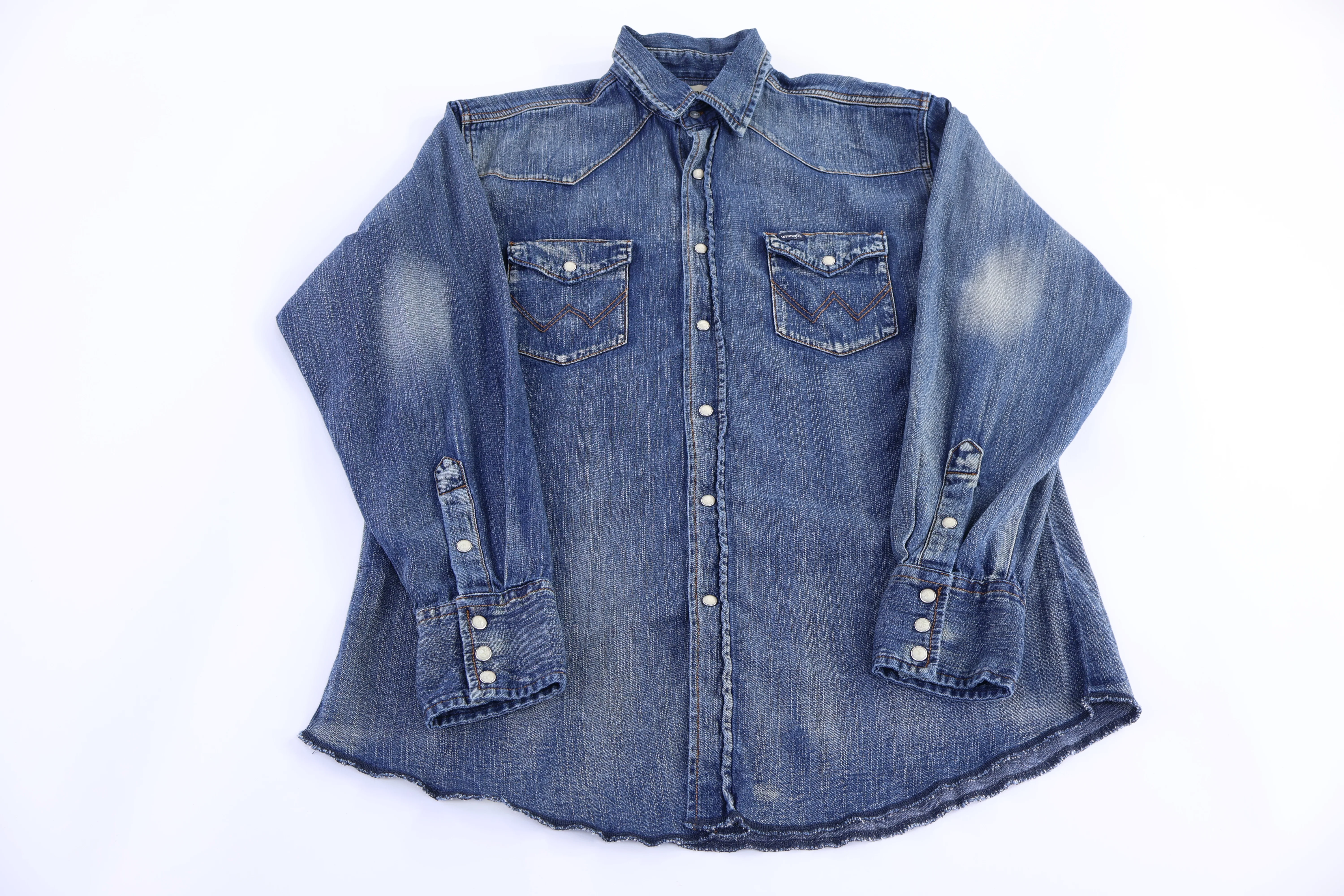 Wrangler Dark Wash LS Button Down