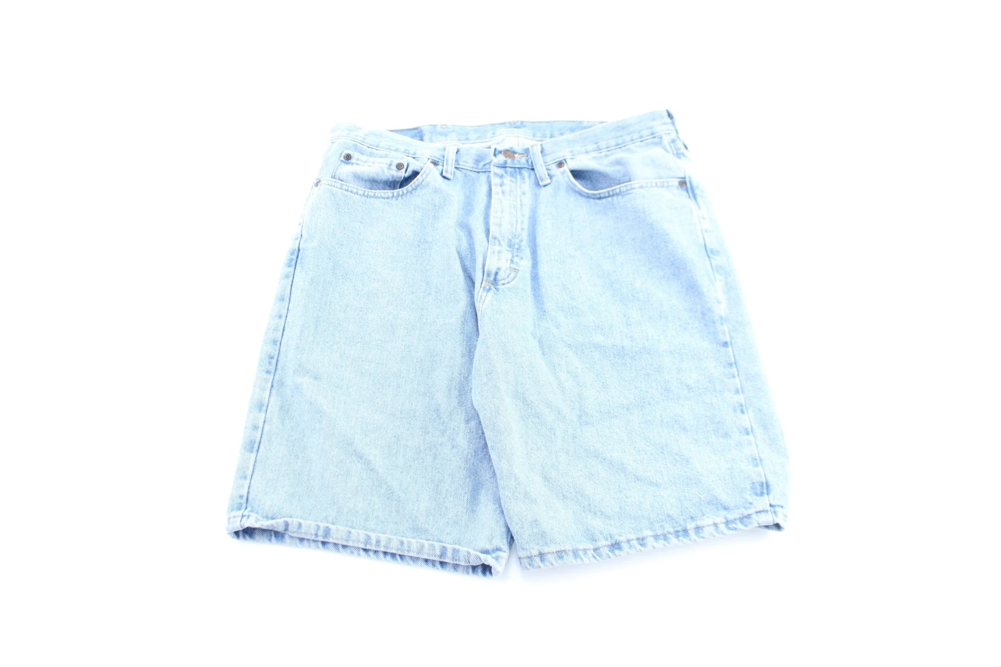 Wrangler Logo Patch Light Wash Denim Shorts