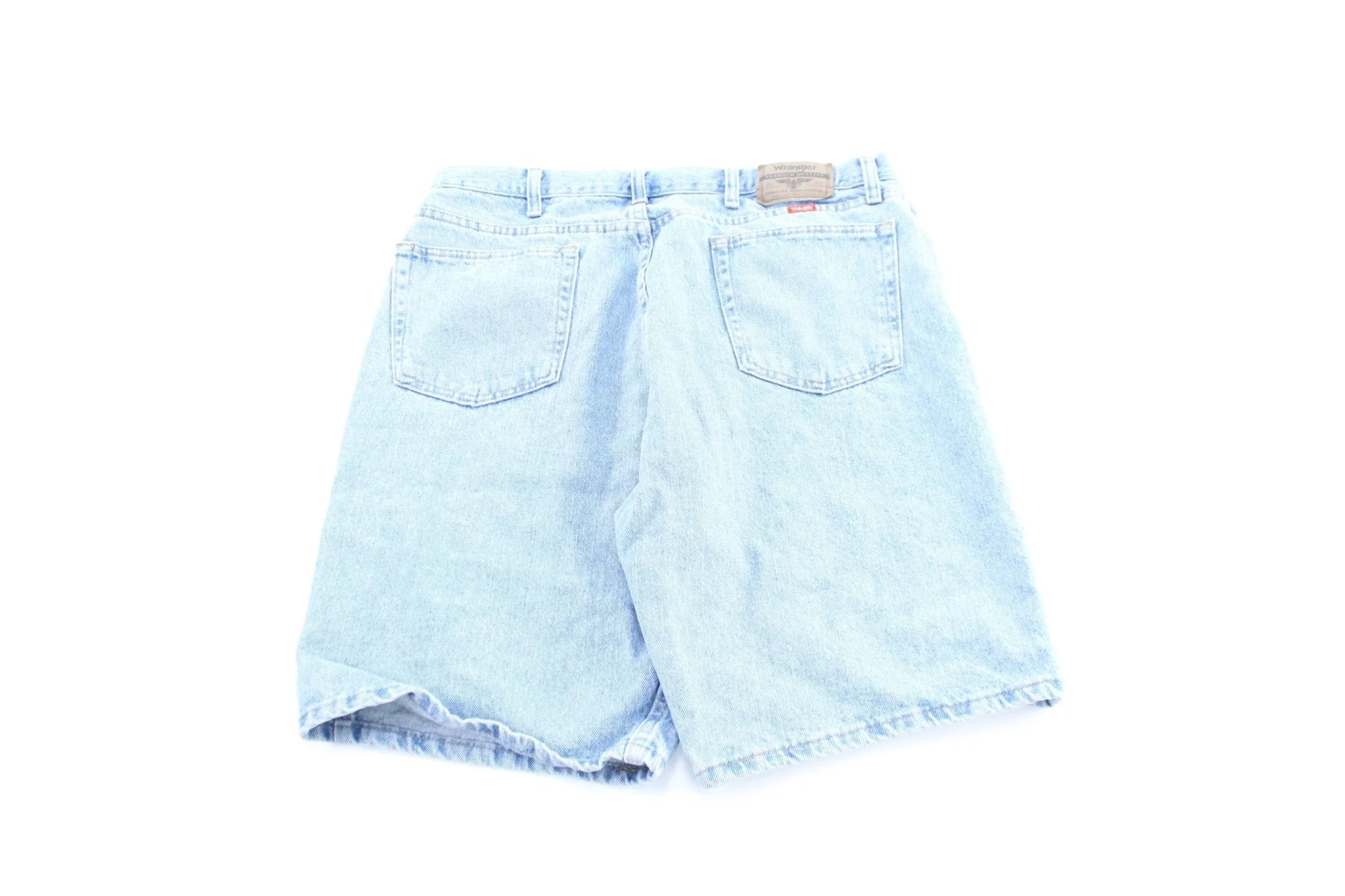 Wrangler Logo Patch Light Wash Denim Shorts - Image 2