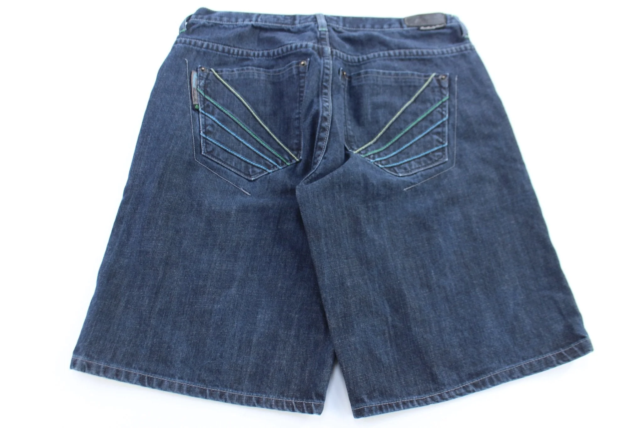 Y2K AKDMKS Dark Wash Denim Shorts - Image 2