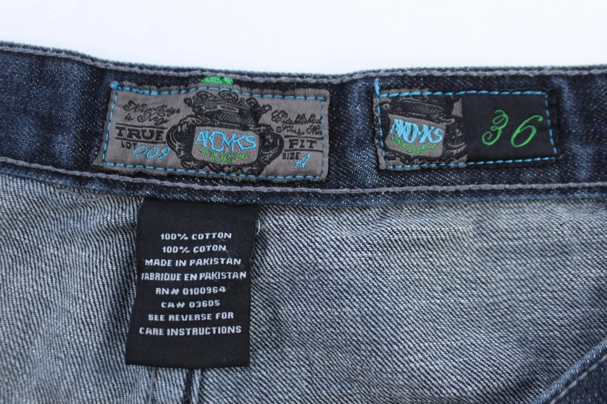 Y2K AKDMKS Dark Wash Denim Shorts - Image 4