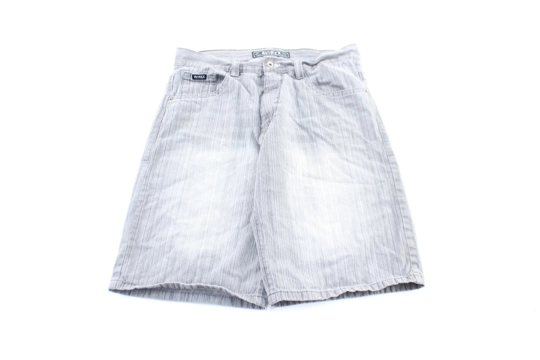 Y2K Avirex Grey Wash Denim Shorts