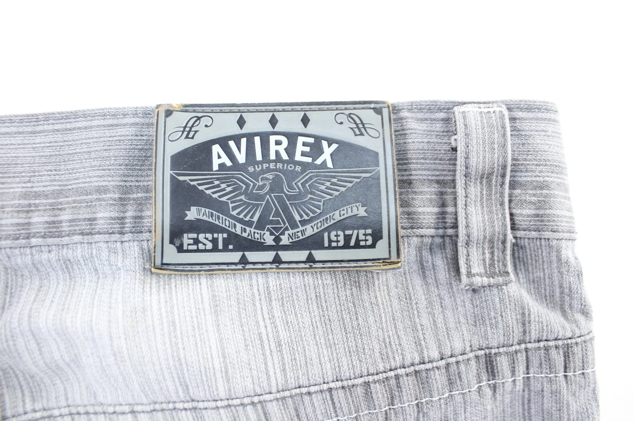 Y2K Avirex Grey Wash Denim Shorts - Image 4
