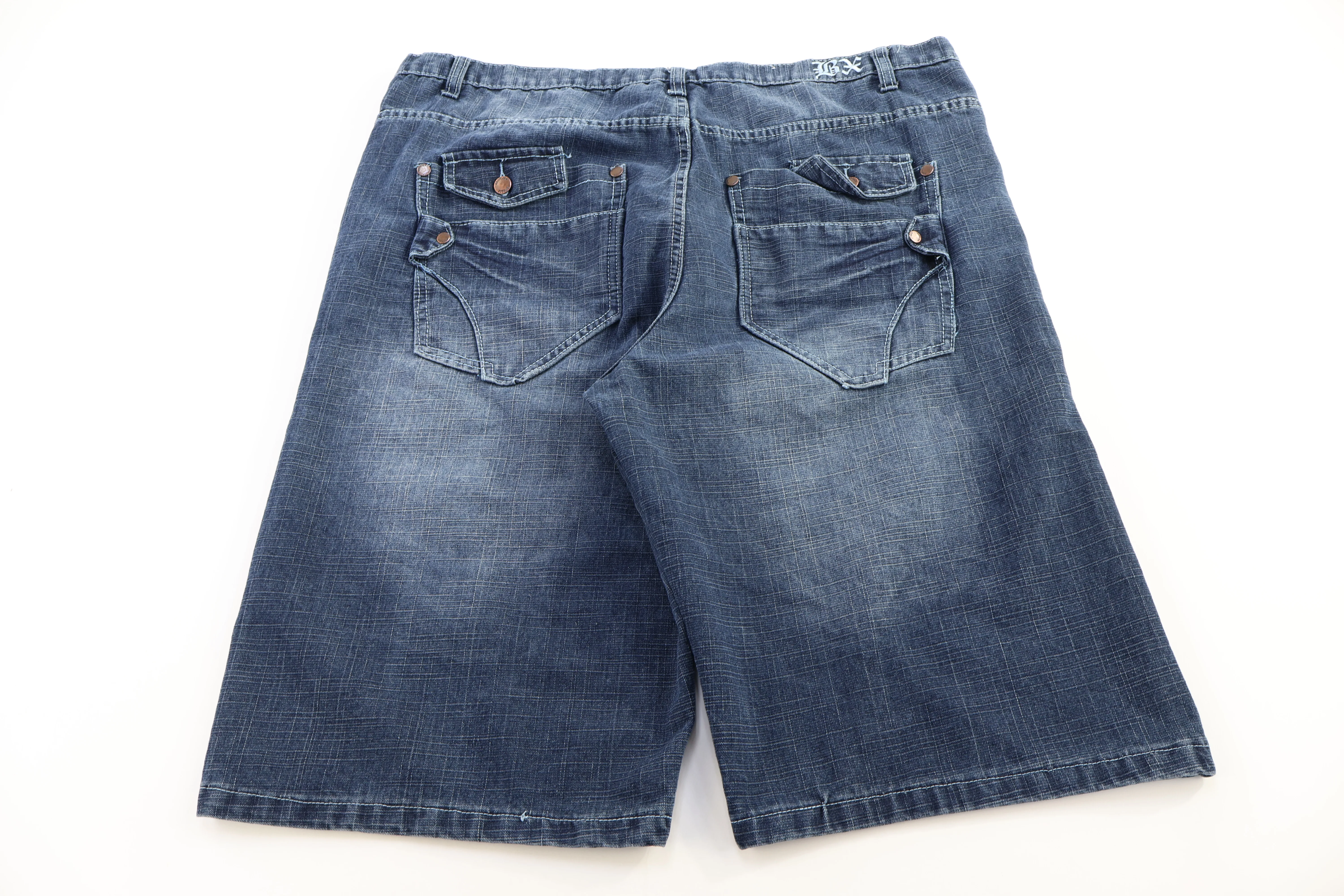 Y2K Brooklyn Xpress Dark Wash Denim Shorts - Image 2