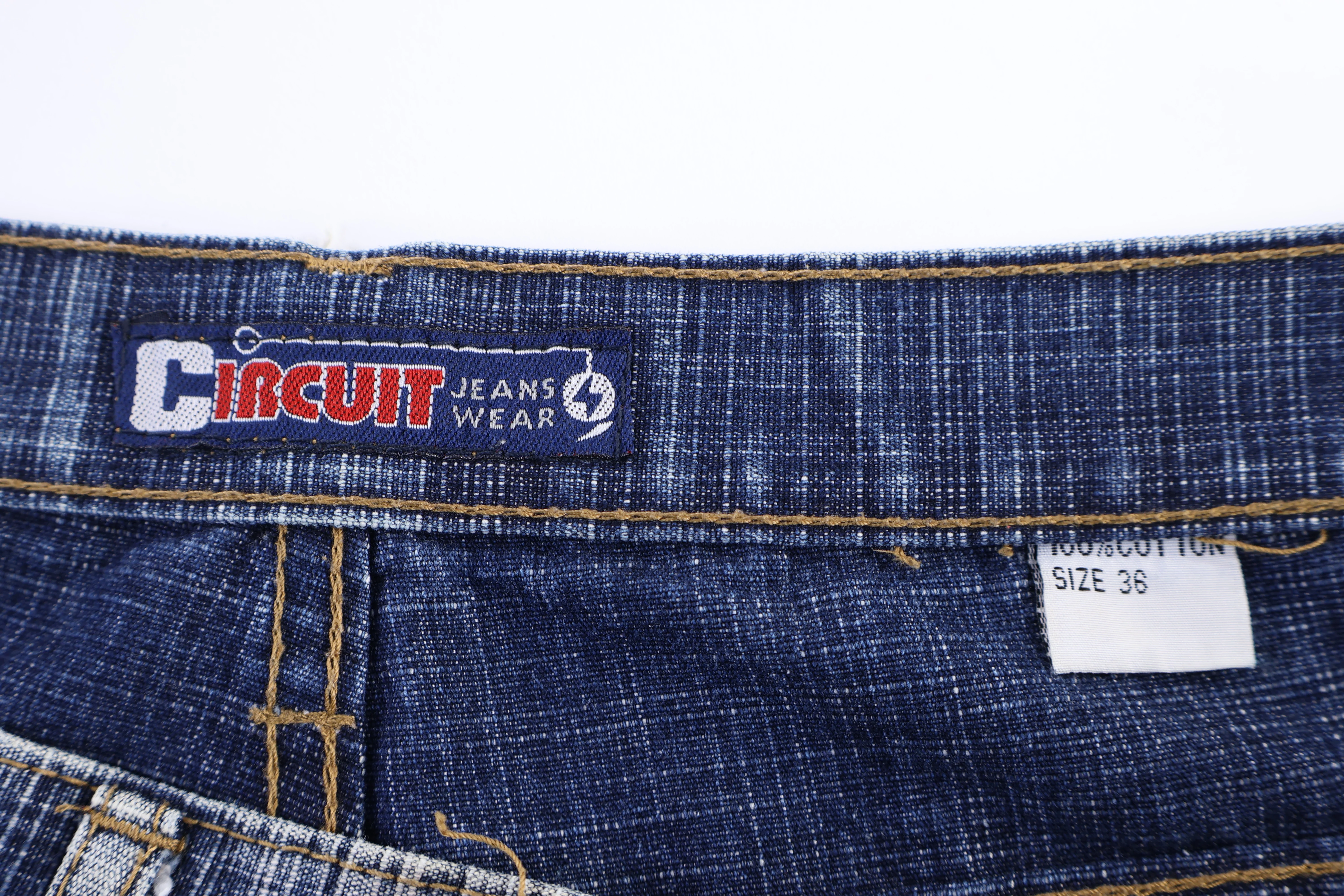 Y2K Circuit Dark Wash Denim Jeans - Image 4