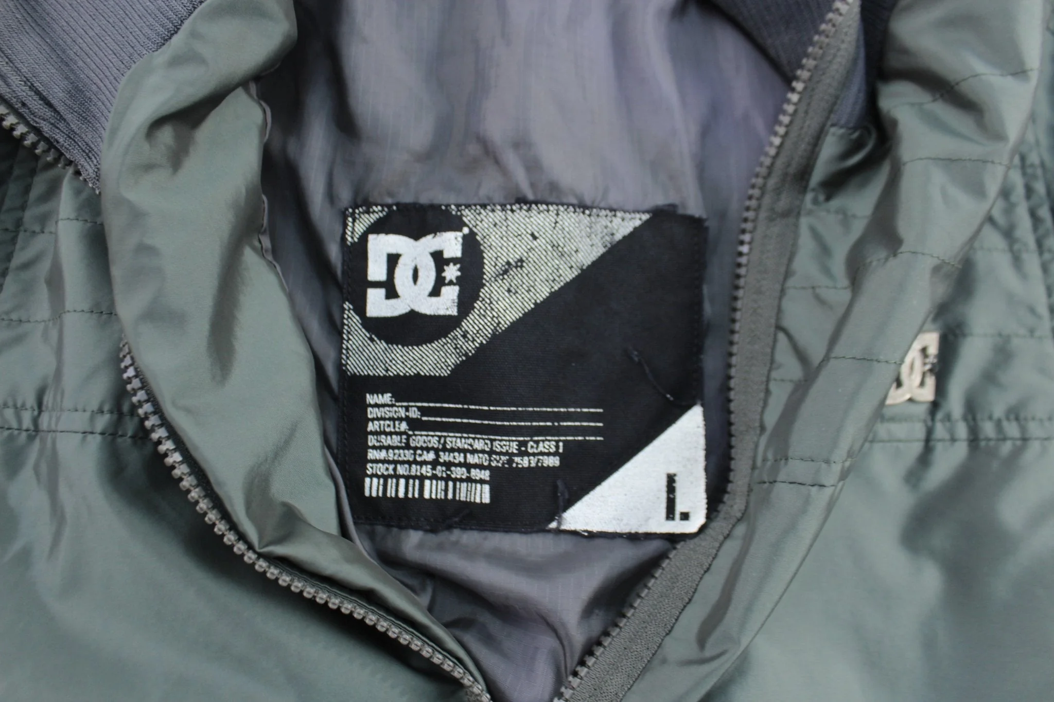 Y2K DC Green Bomber Zip Up Jacket - Image 3