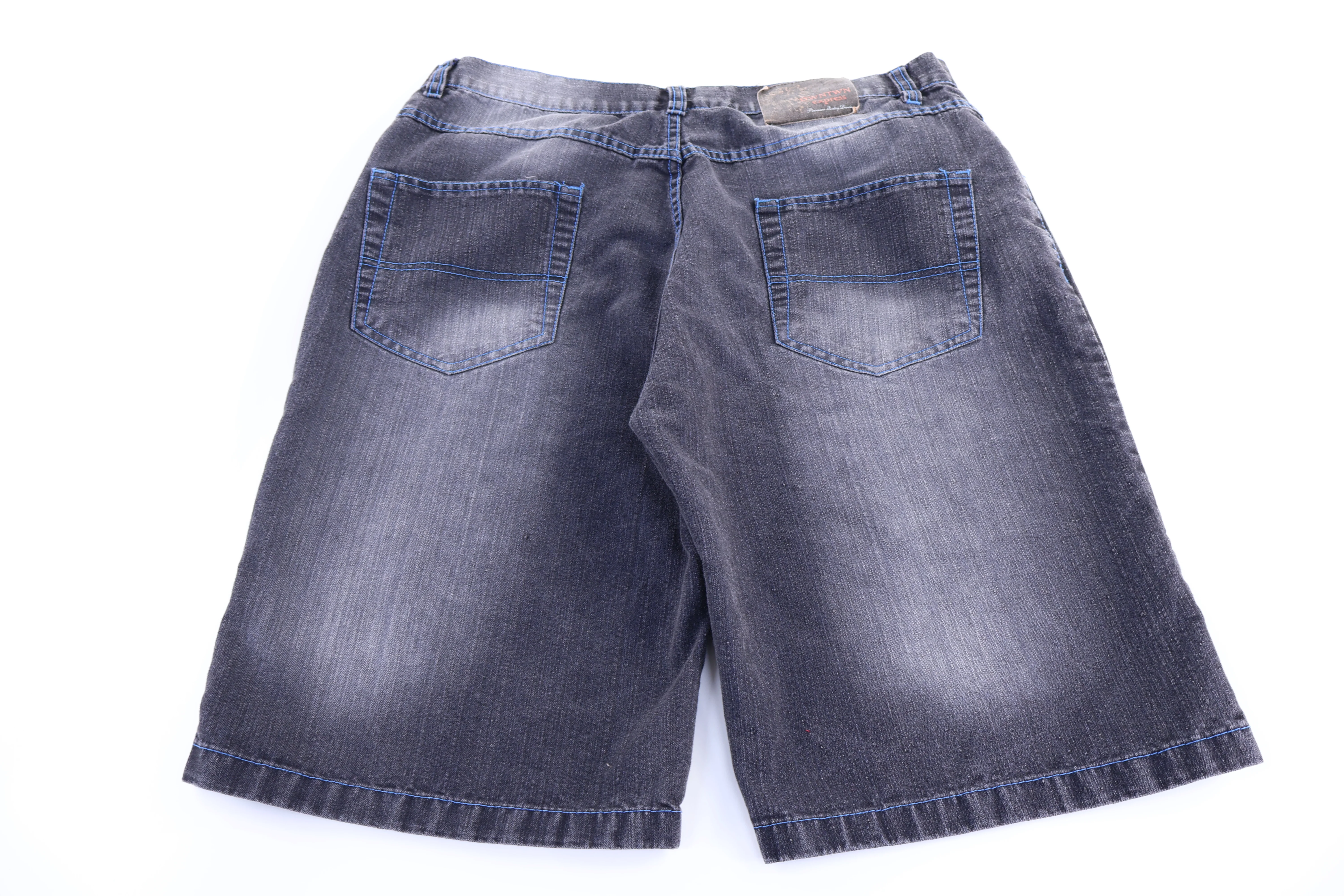 Y2K Downtown Express Dark Wash Denim Shorts - Image 2