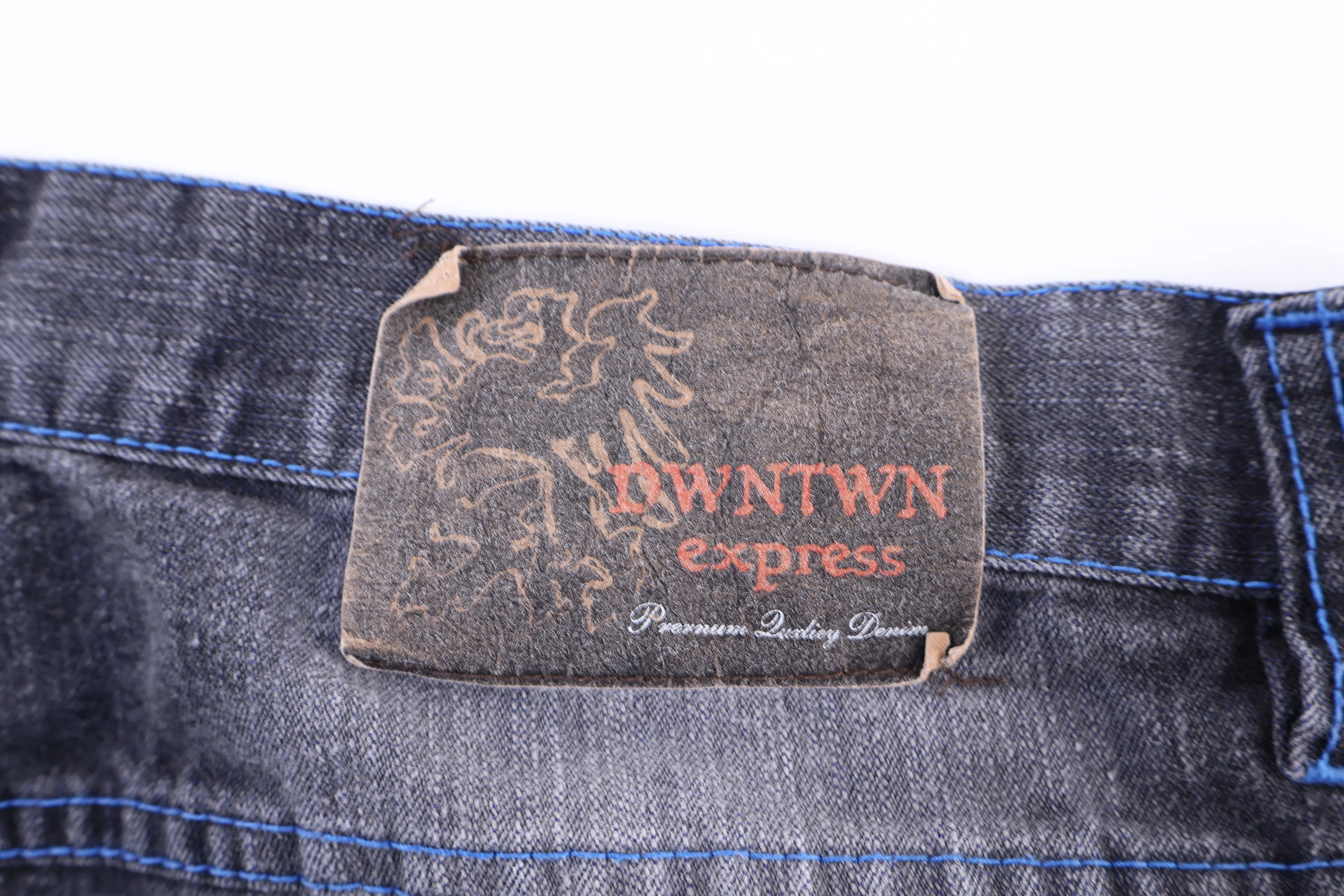 Y2K Downtown Express Dark Wash Denim Shorts - Image 3
