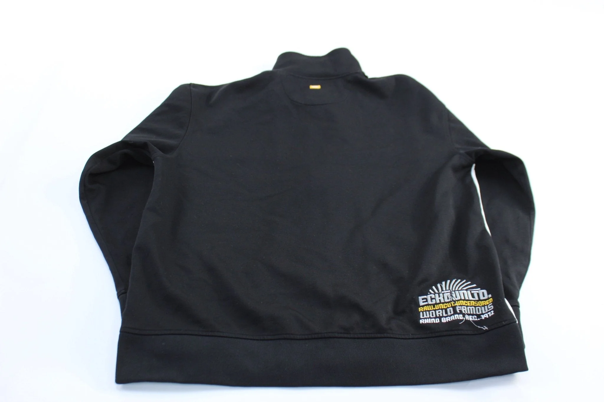 Y2K Ecko Unltd. Embroidered Black, White, & Yellow Zip Up Jacket - Image 2