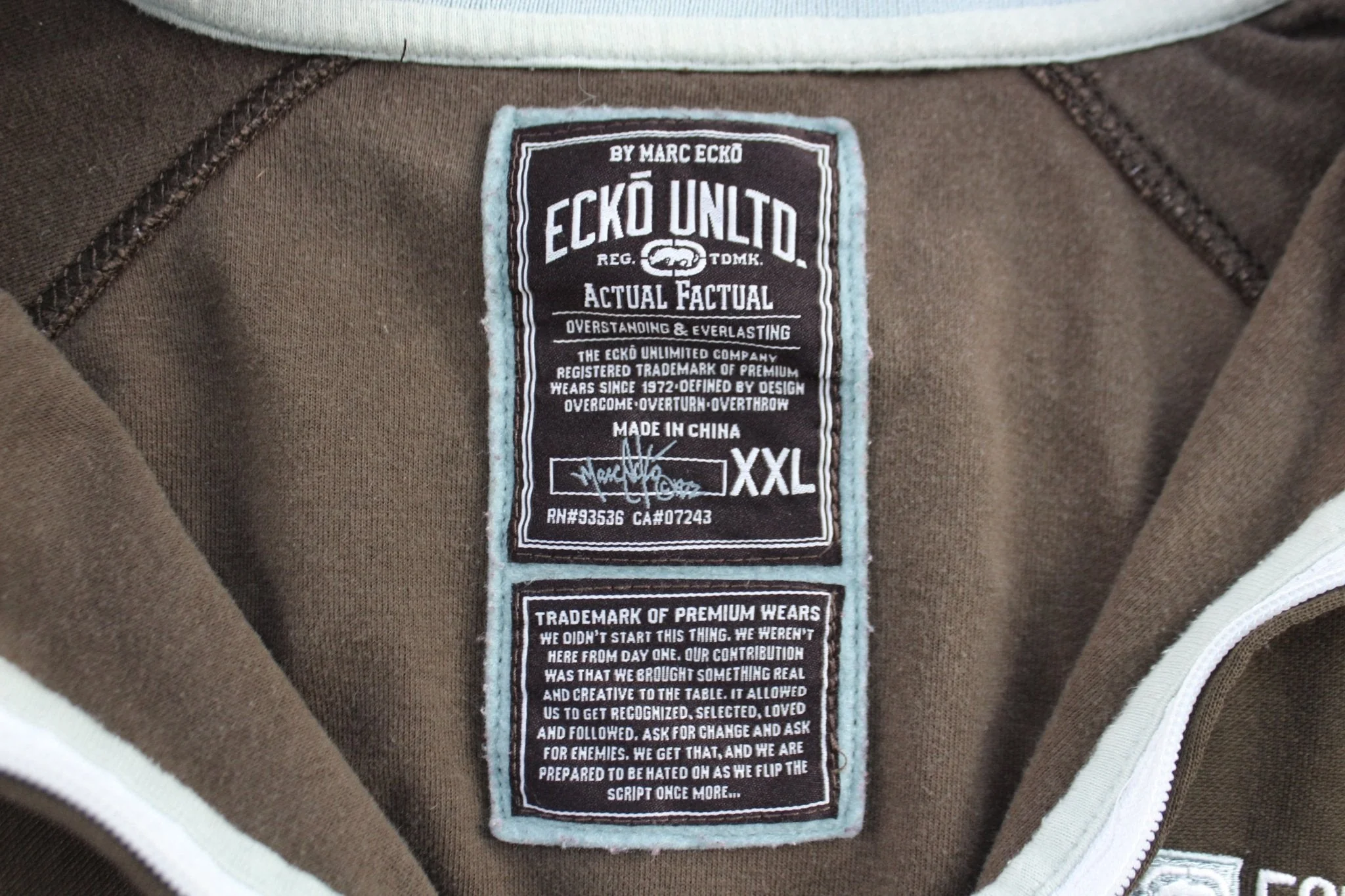 Y2K Ecko Unltd. Embroidered Brown, Green, & White Track Jacket - Image 3