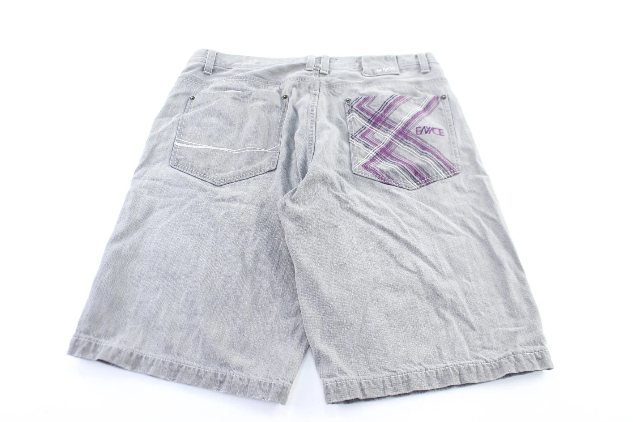 Y2K Enyce Grey Wash Denim Shorts - Image 2