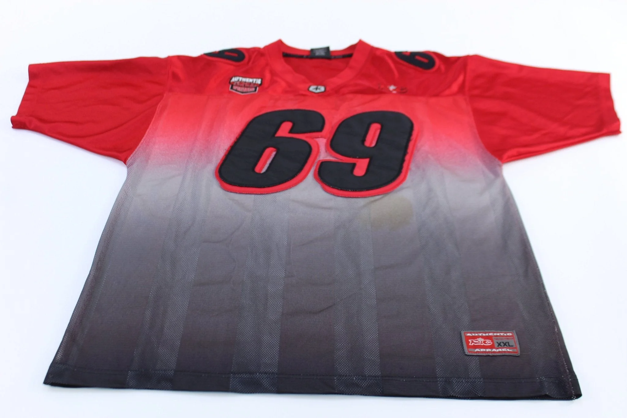 Y2K FUBU Red & Black #69 Embroidered Football Jersey - Image 3