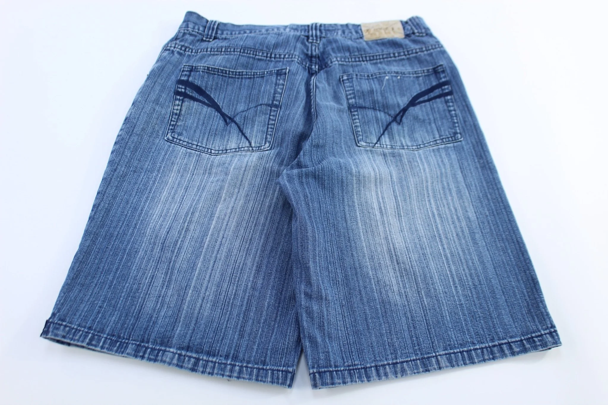 Y2K Godbody Medium Wash Denim Shorts