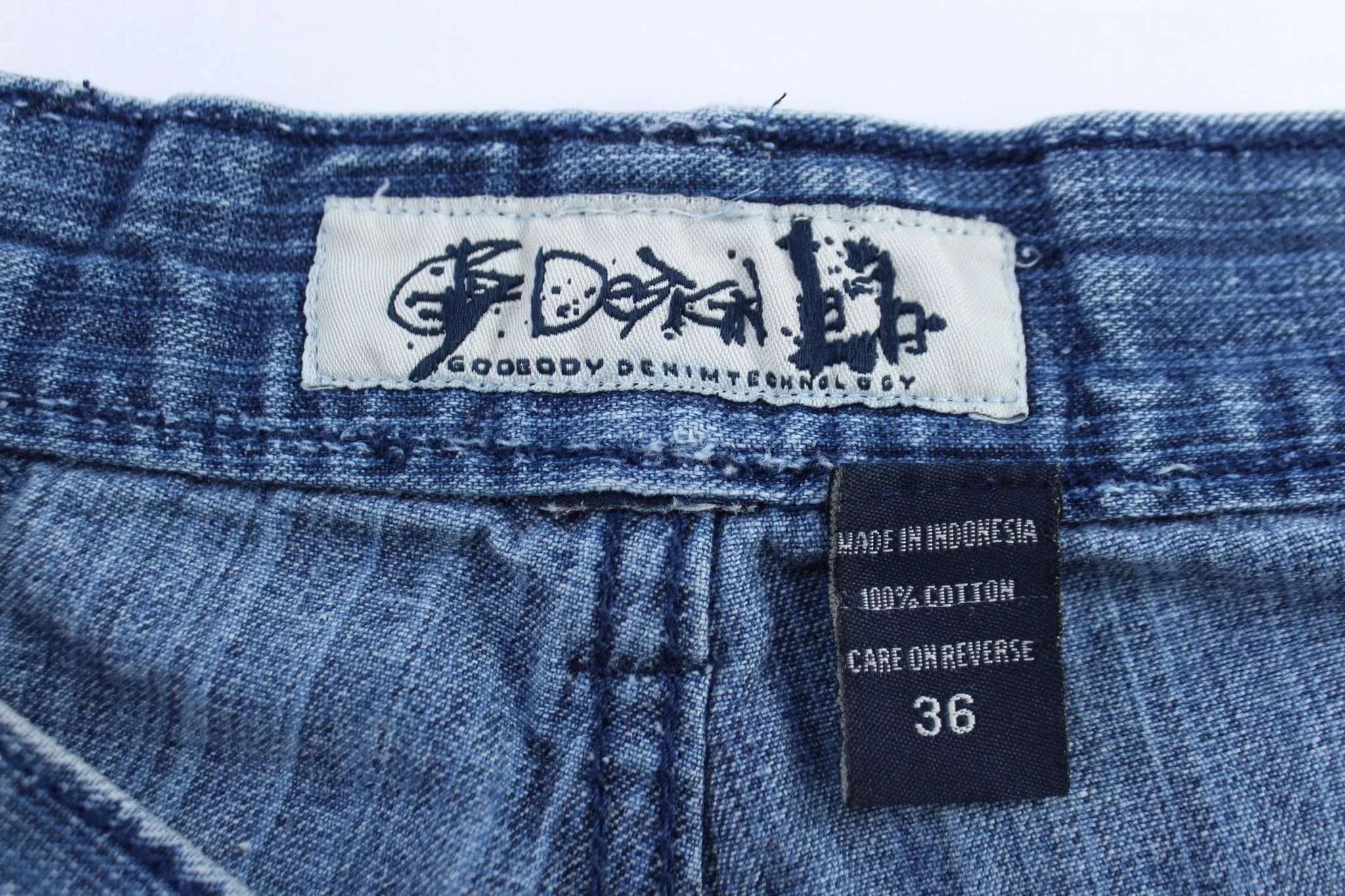 Y2K Godbody Medium Wash Denim Shorts - Image 4