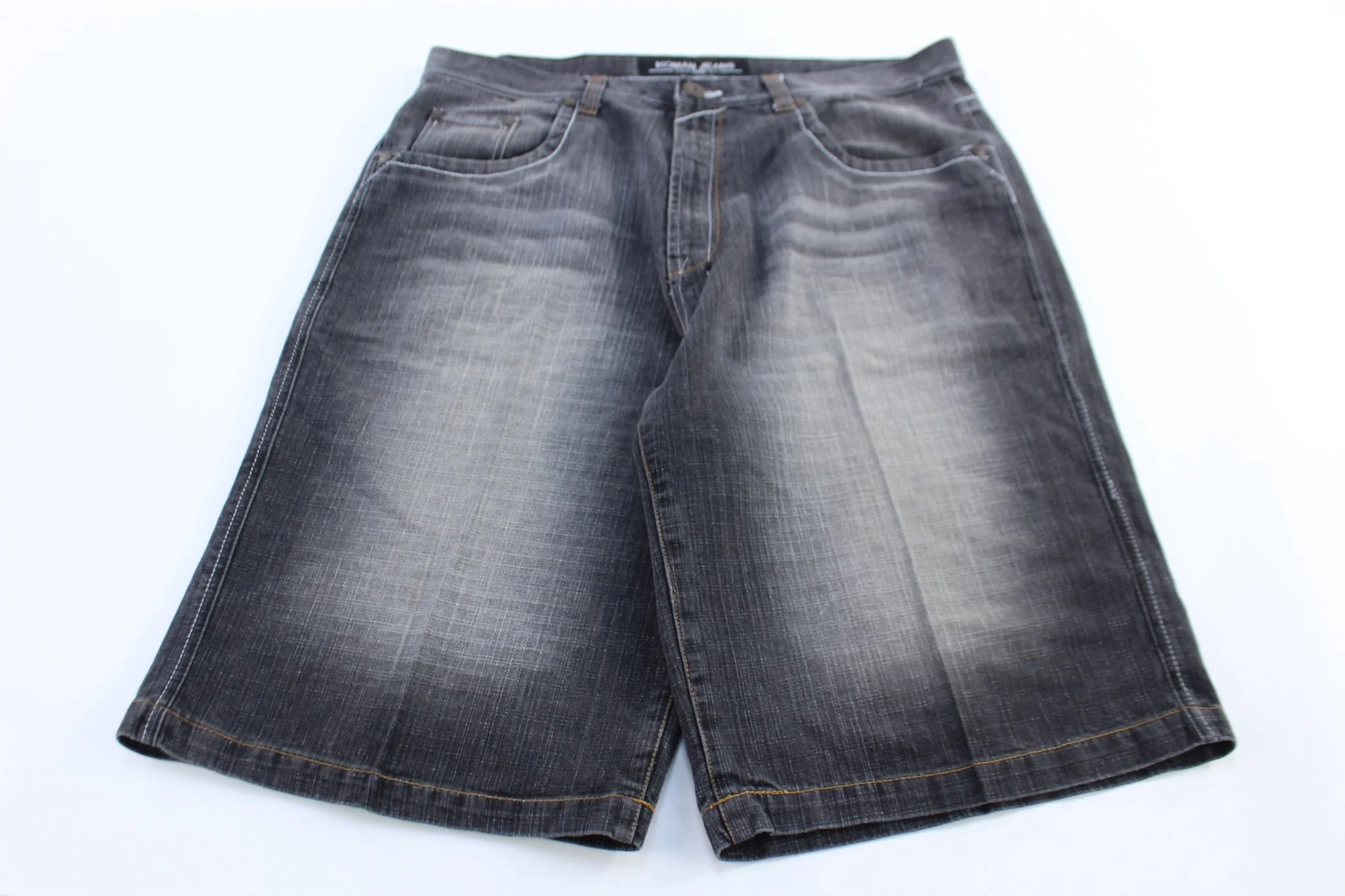Y2K Koman Jeans Washed Grey Denim Shorts