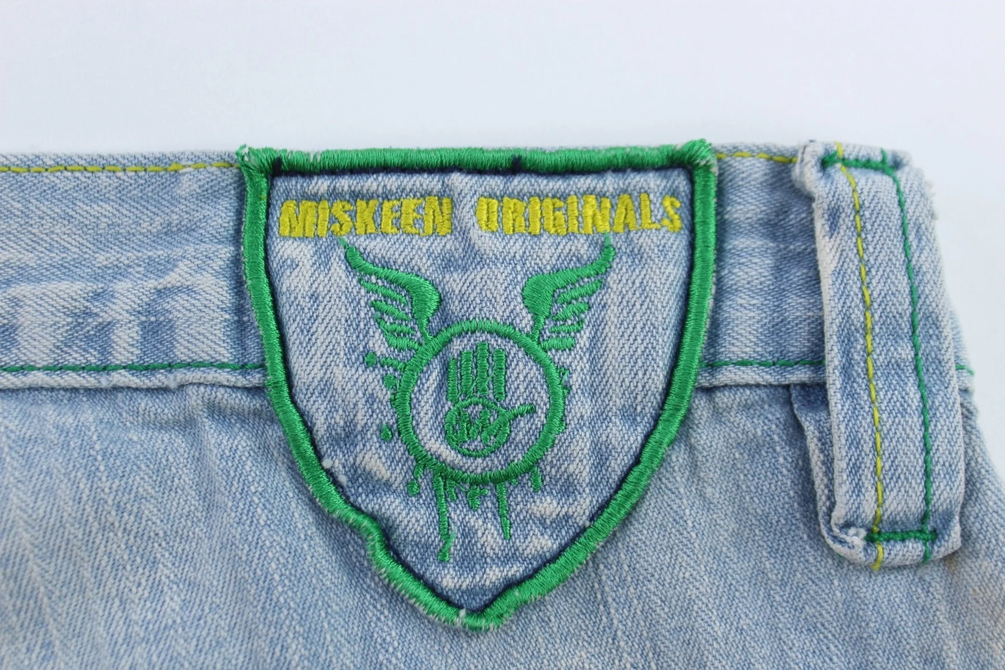Y2K Miskeen Originals Light Wash Denim Shorts - Image 4