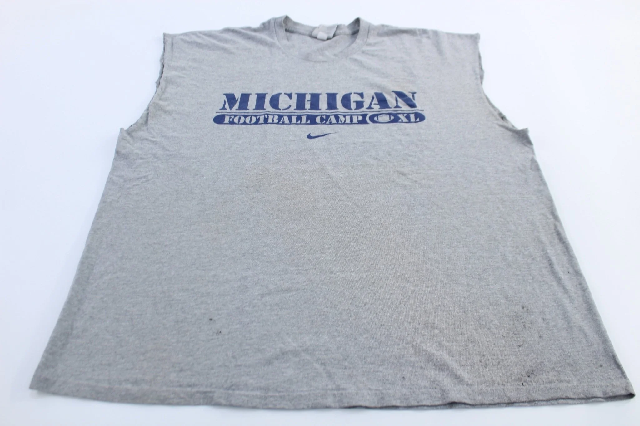 Y2K Nike Center Swoosh Logo University of Michigan Football Camp Tank Top